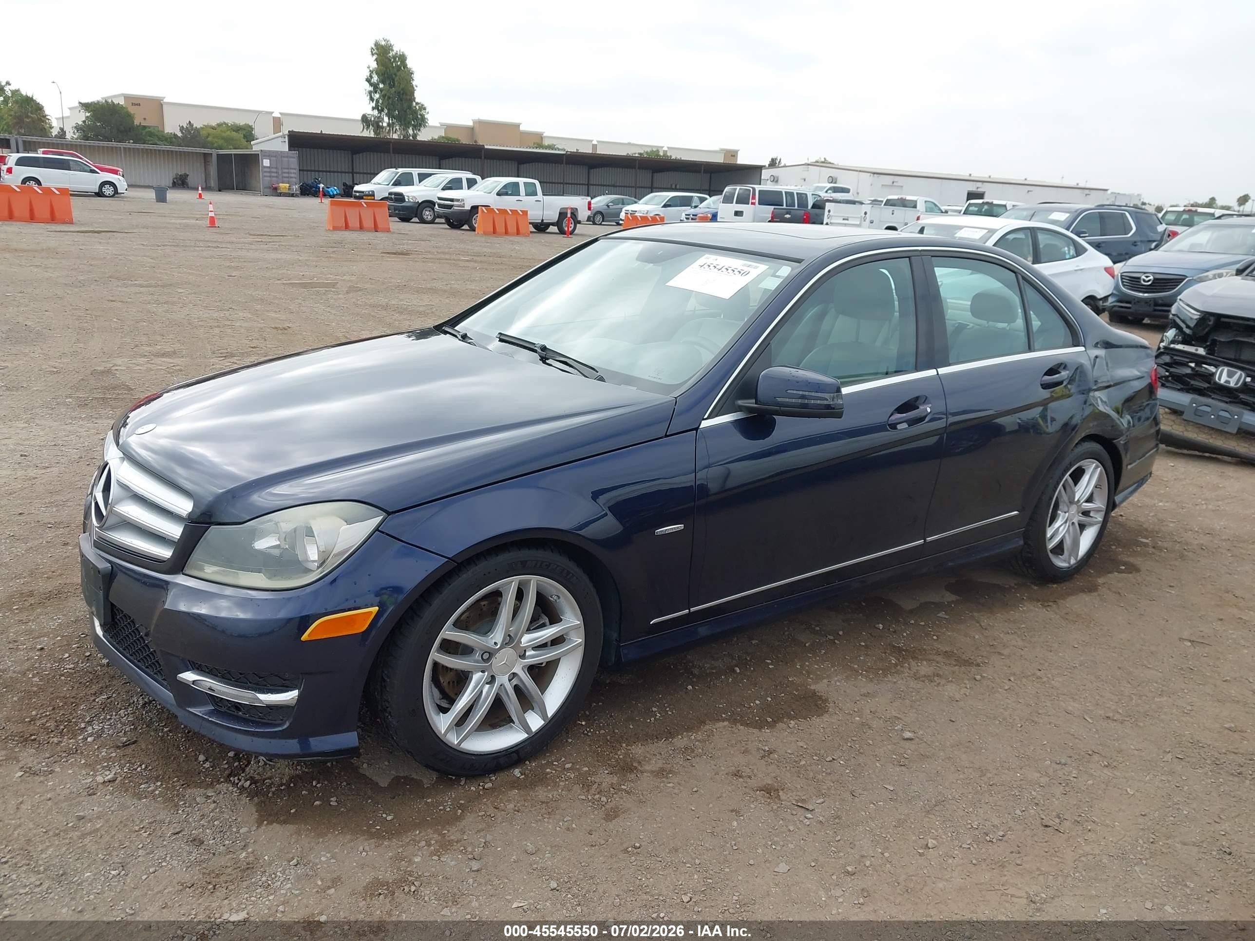 2012 Mercedes-benz C 250 Sport Blue vin: WDDGF4HB4CR231872