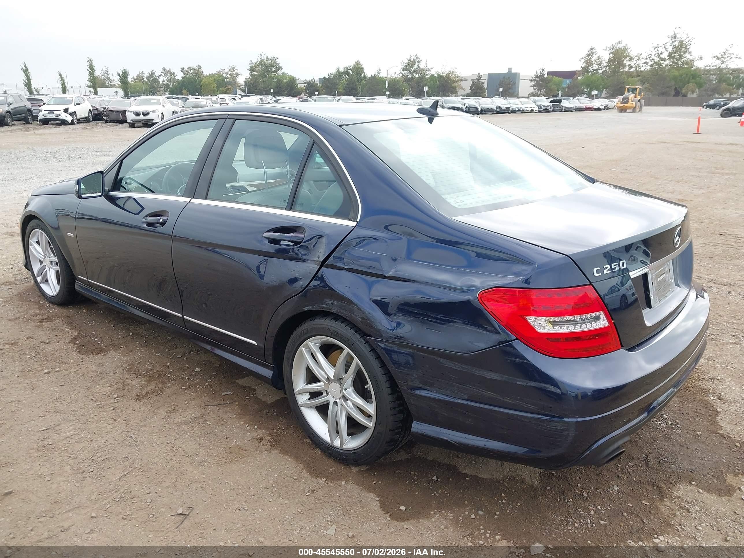 2012 Mercedes-benz C 250 Sport Blue vin: WDDGF4HB4CR231872