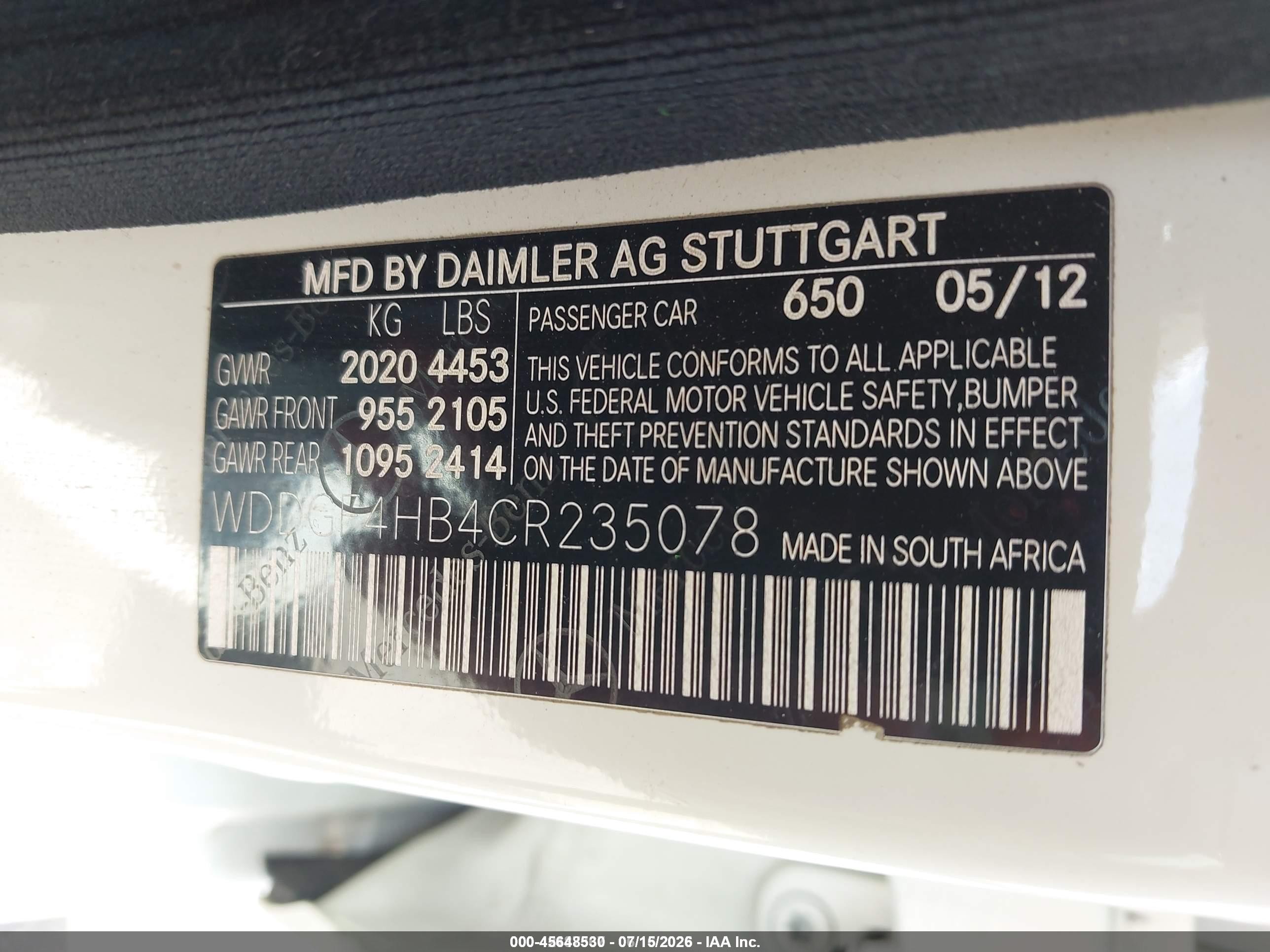 2012 Mercedes-benz C 250 Luxury/sport White vin: WDDGF4HB4CR235078