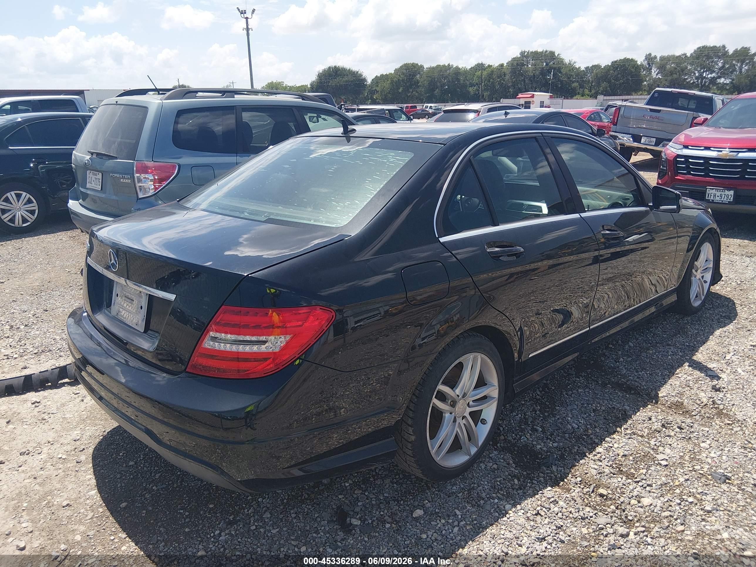 2013 Mercedes-benz C 250 Sport Black vin: WDDGF4HB4DA742420