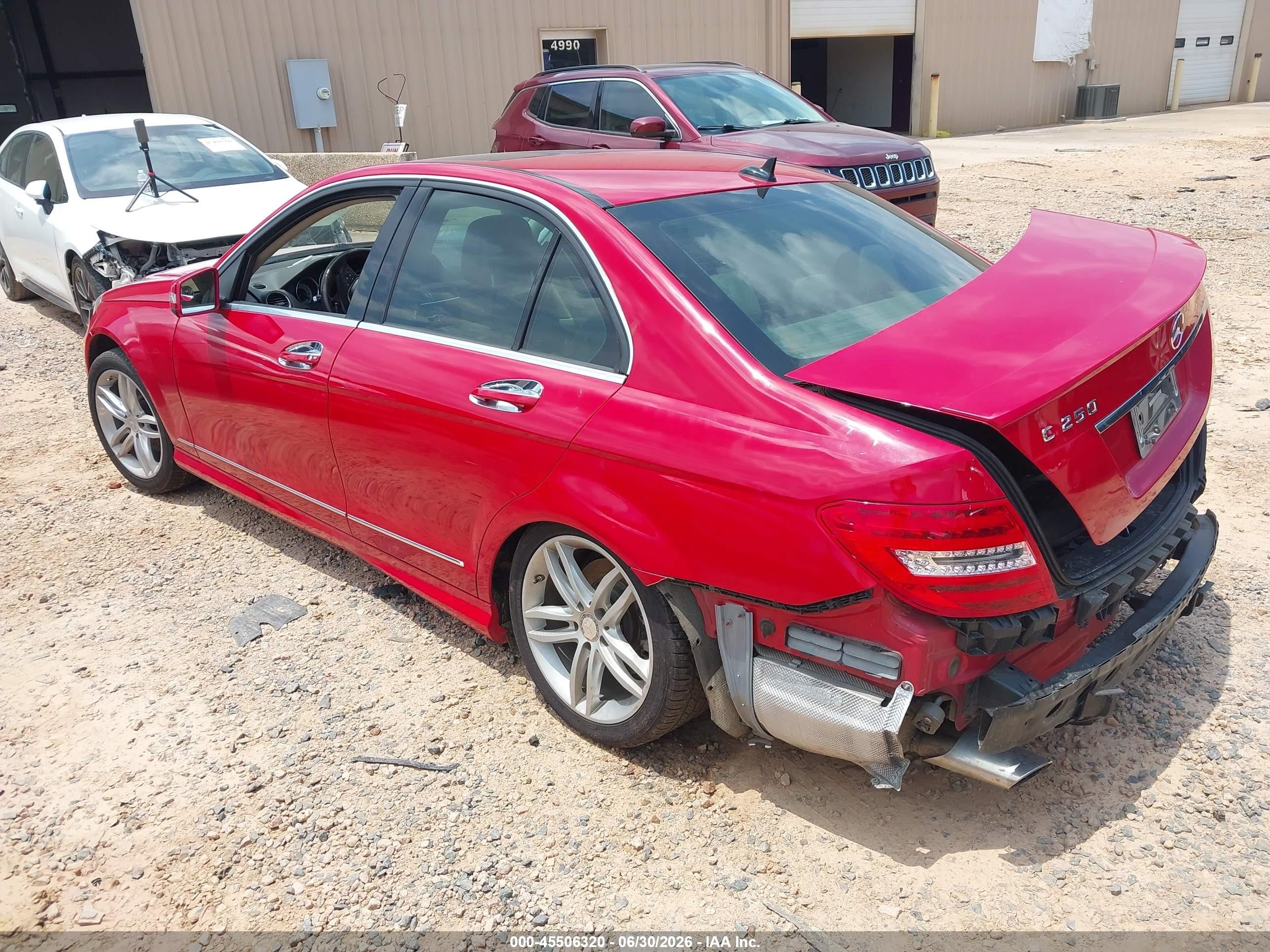 2013 Mercedes-benz C 250 Sport Red vin: WDDGF4HB4DA790581