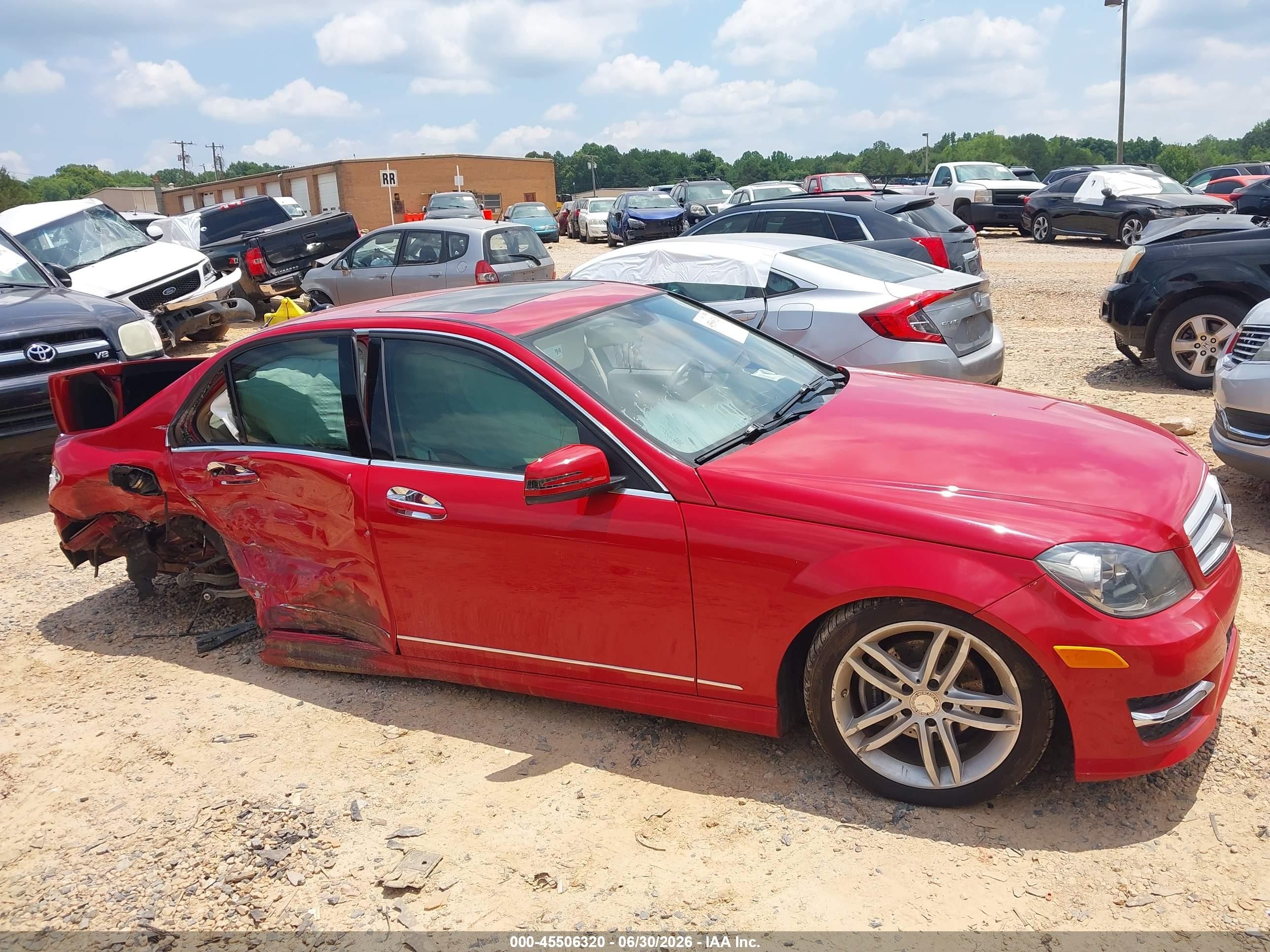 2013 Mercedes-benz C 250 Sport Red vin: WDDGF4HB4DA790581