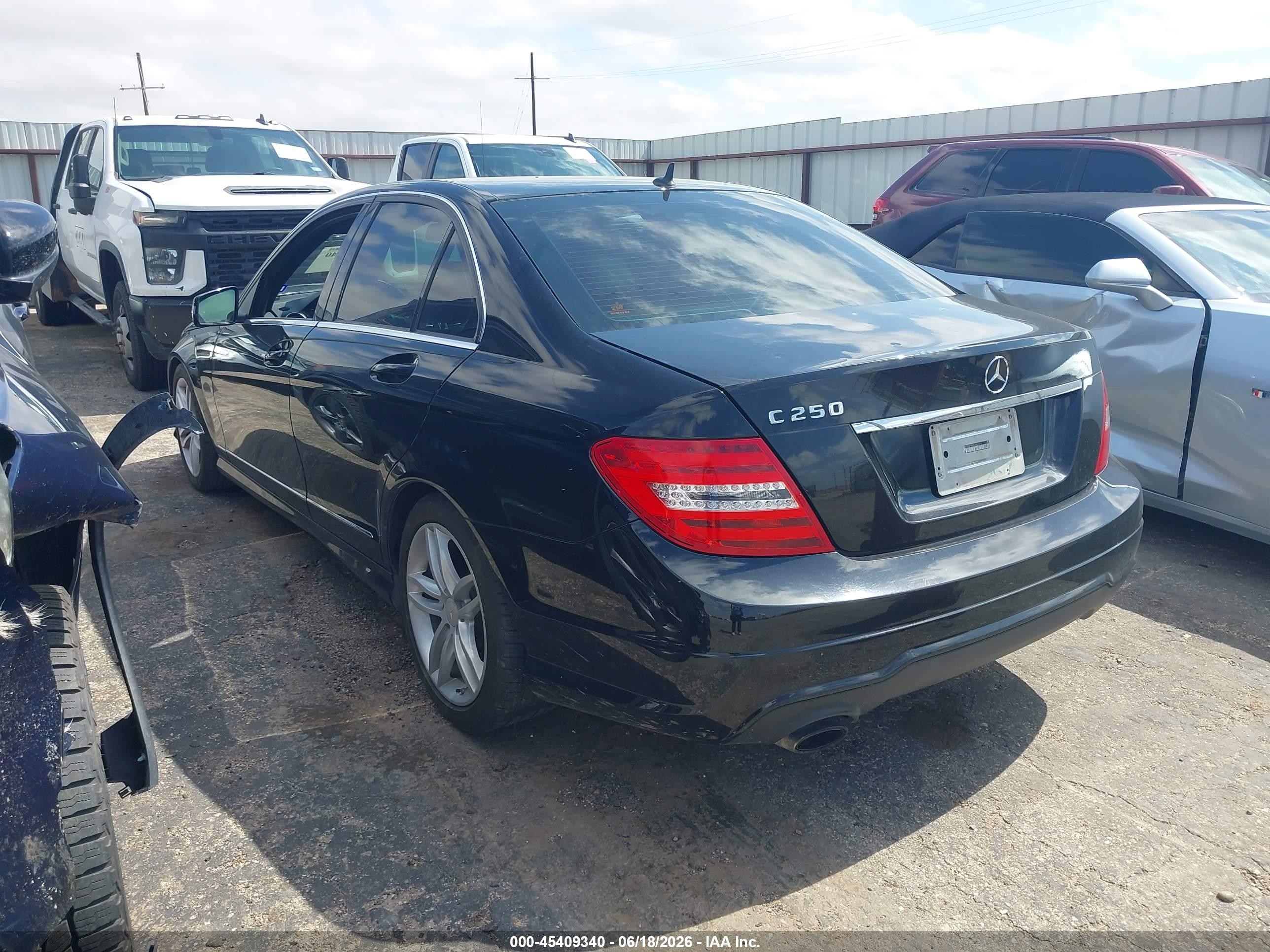 2013 Mercedes-benz C 250 Sport Black vin: WDDGF4HB4DA801515