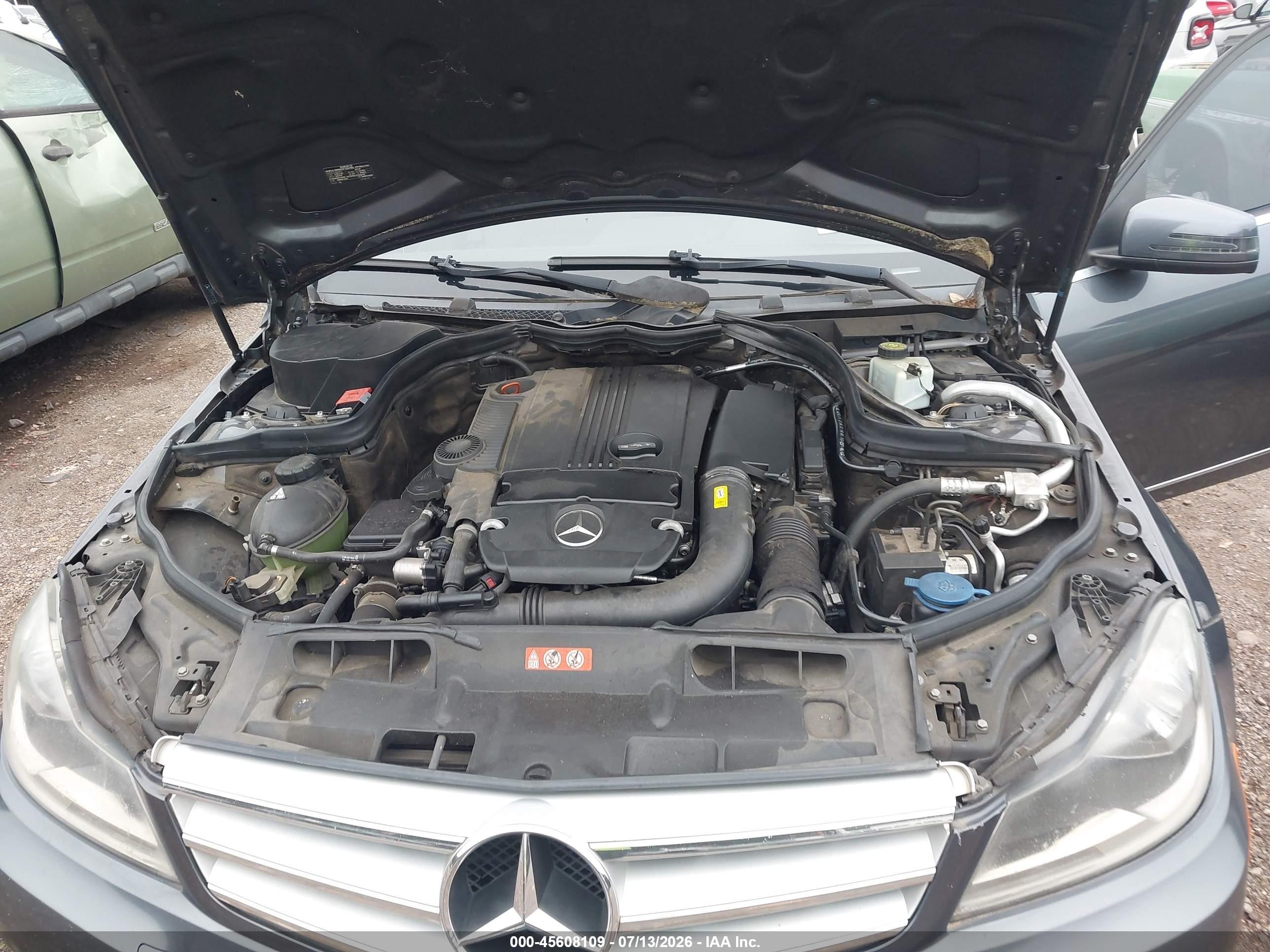 2013 Mercedes-benz C 250 Sport Black vin: WDDGF4HB4DR247426