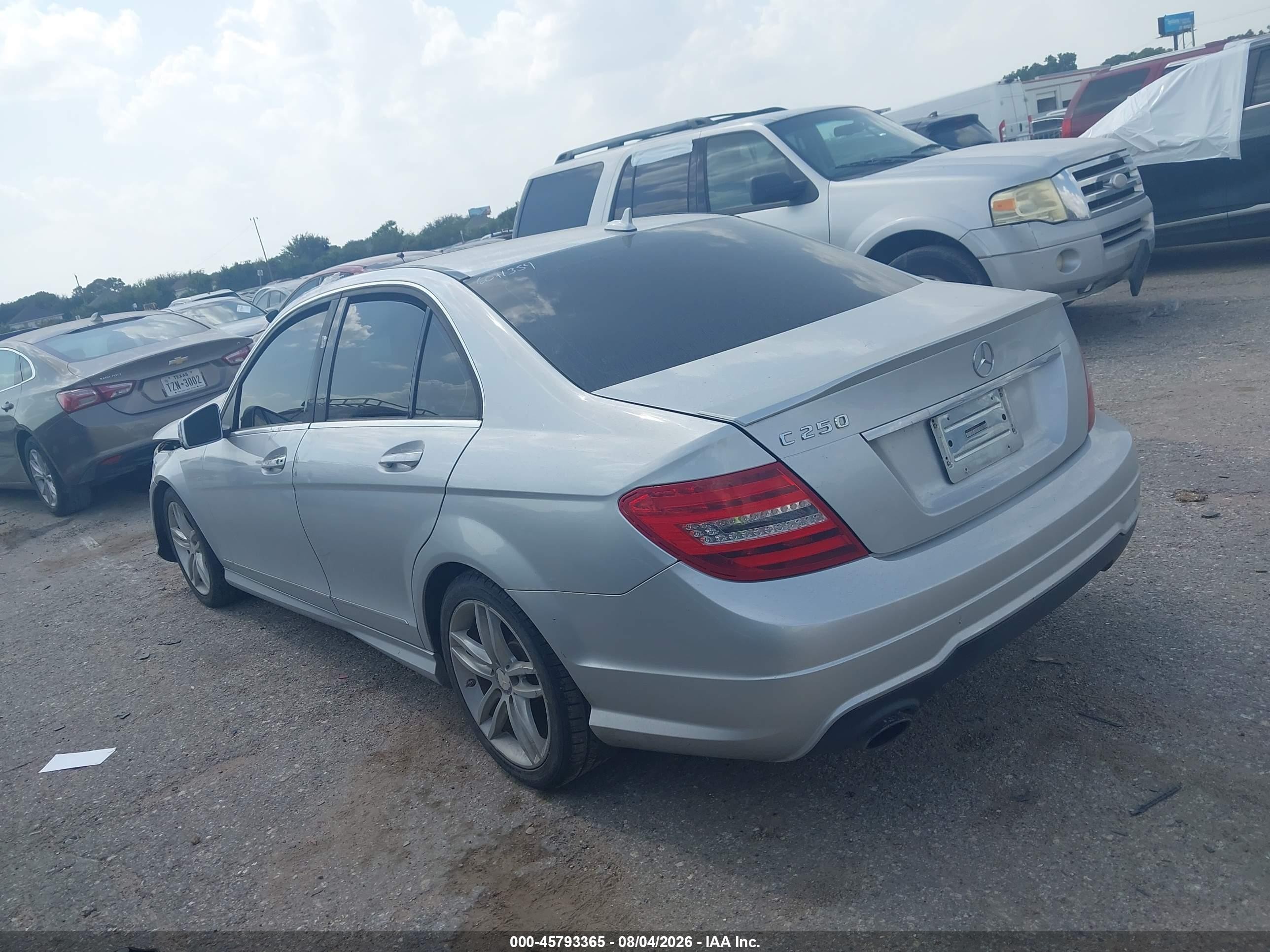 2014 Mercedes-benz C 250 Sport Silver vin: WDDGF4HB4EA962495