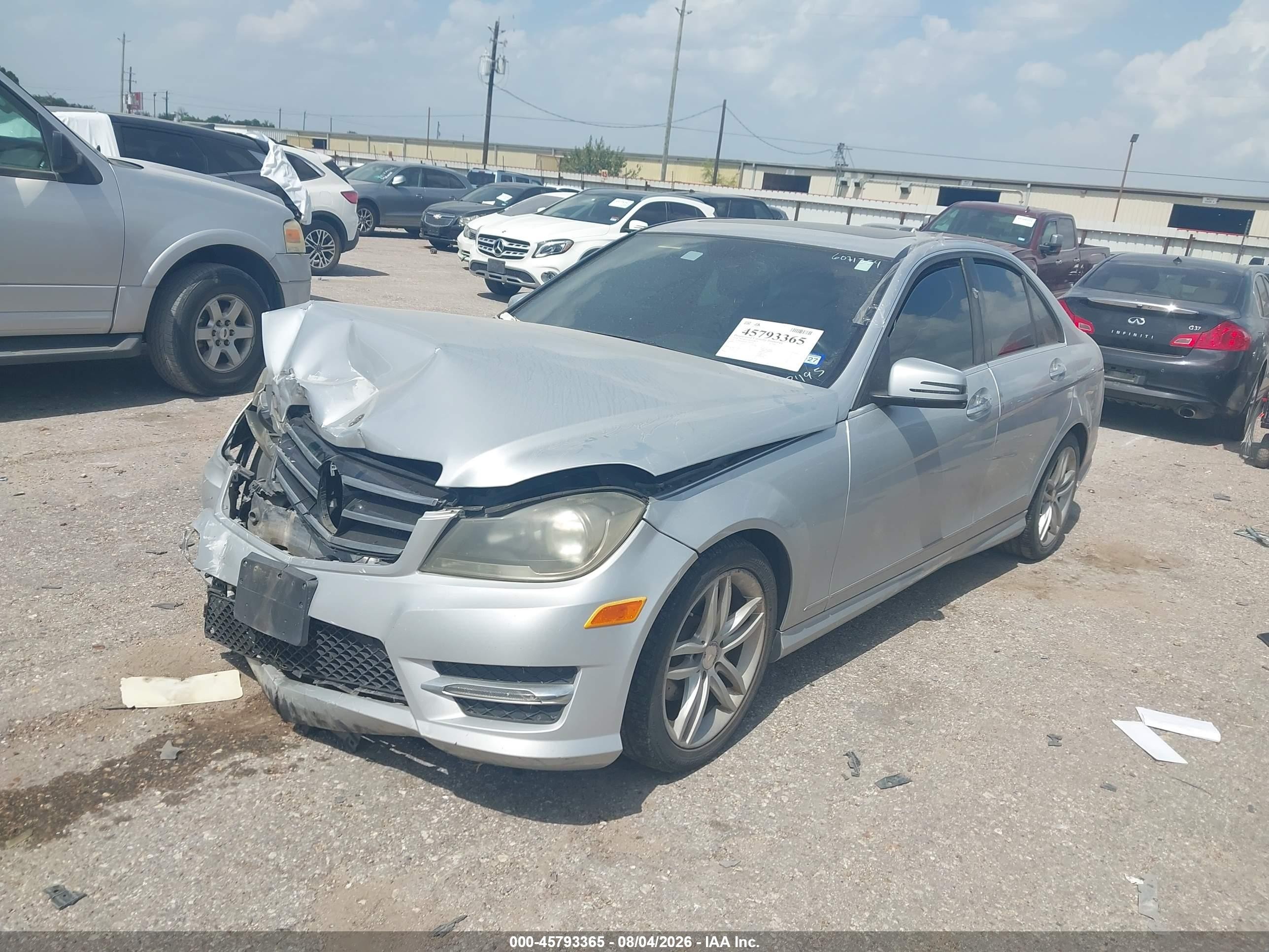 2014 Mercedes-benz C 250 Sport Silver vin: WDDGF4HB4EA962495