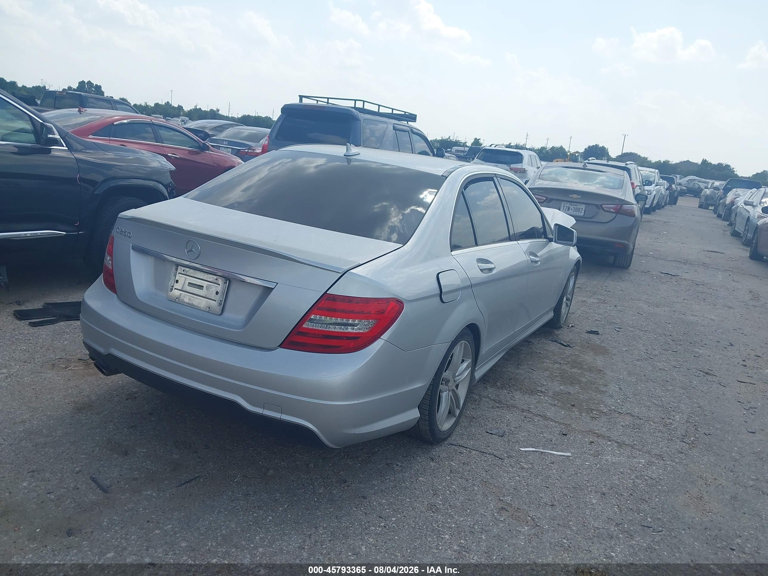 2014 Mercedes-benz C 250 Sport Silver vin: WDDGF4HB4EA962495