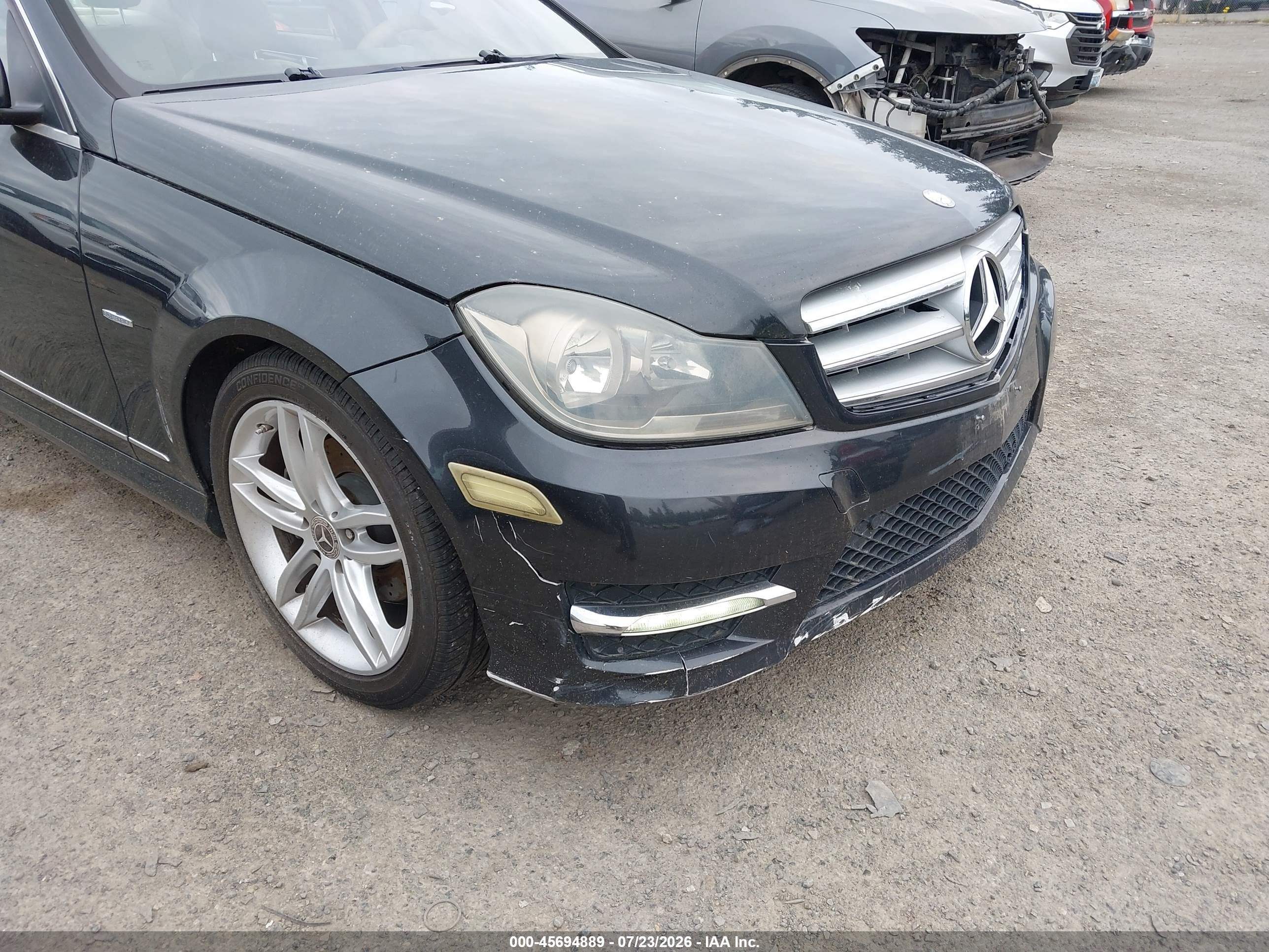 2012 Mercedes-benz C 250 Sport Black vin: WDDGF4HB5CR200369