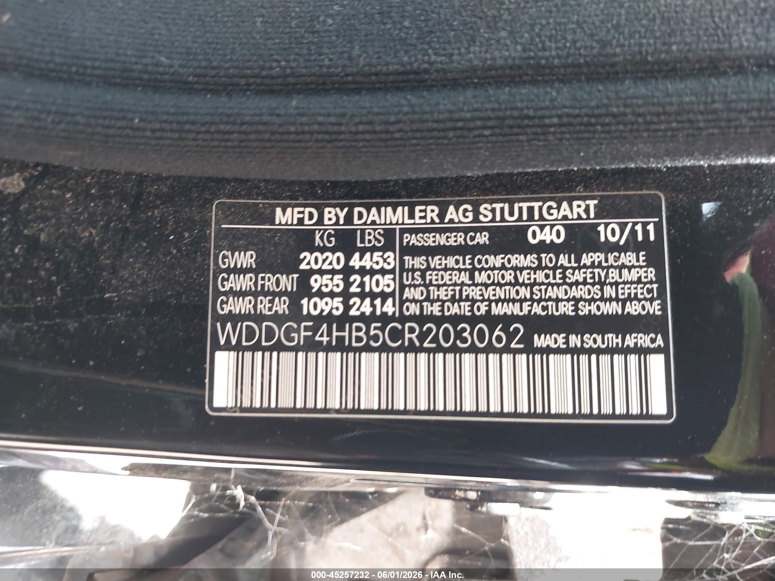 2012 Mercedes-benz C 250 Sport Black vin: WDDGF4HB5CR203062