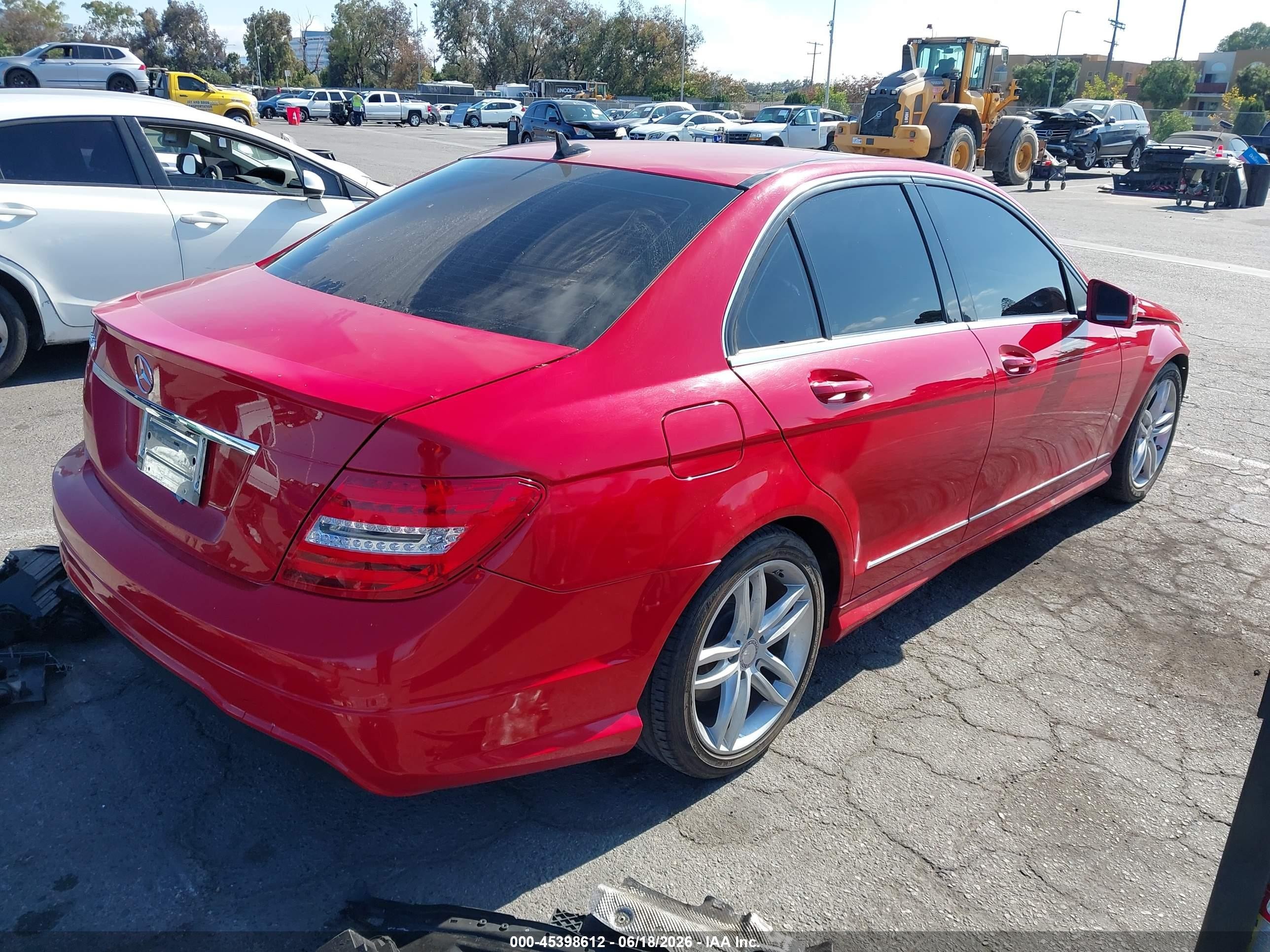 2013 Mercedes-benz C 250 Sport Red vin: WDDGF4HB5DA777550