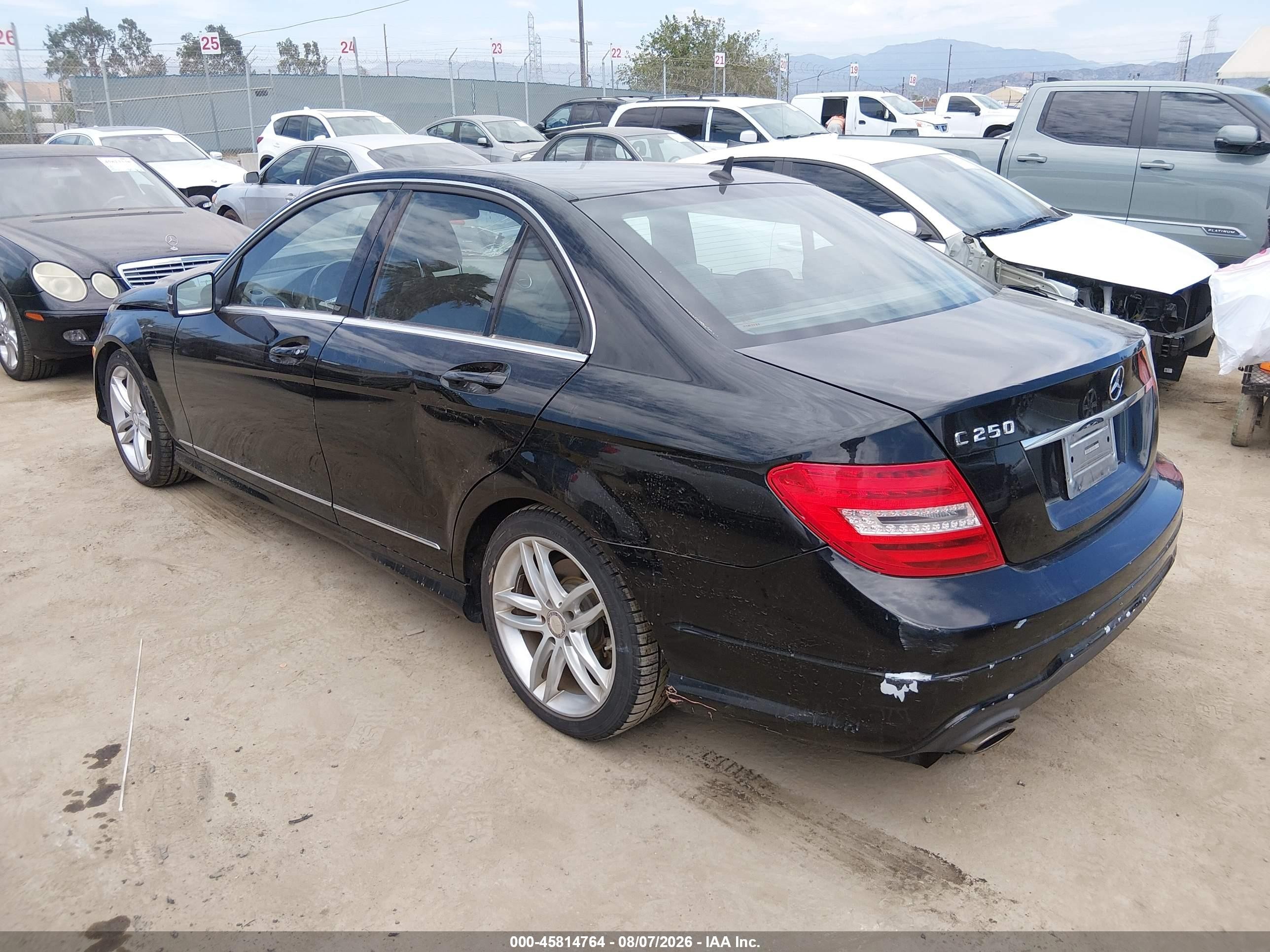 2013 Mercedes-benz C 250 Sport Black vin: WDDGF4HB5DR269841