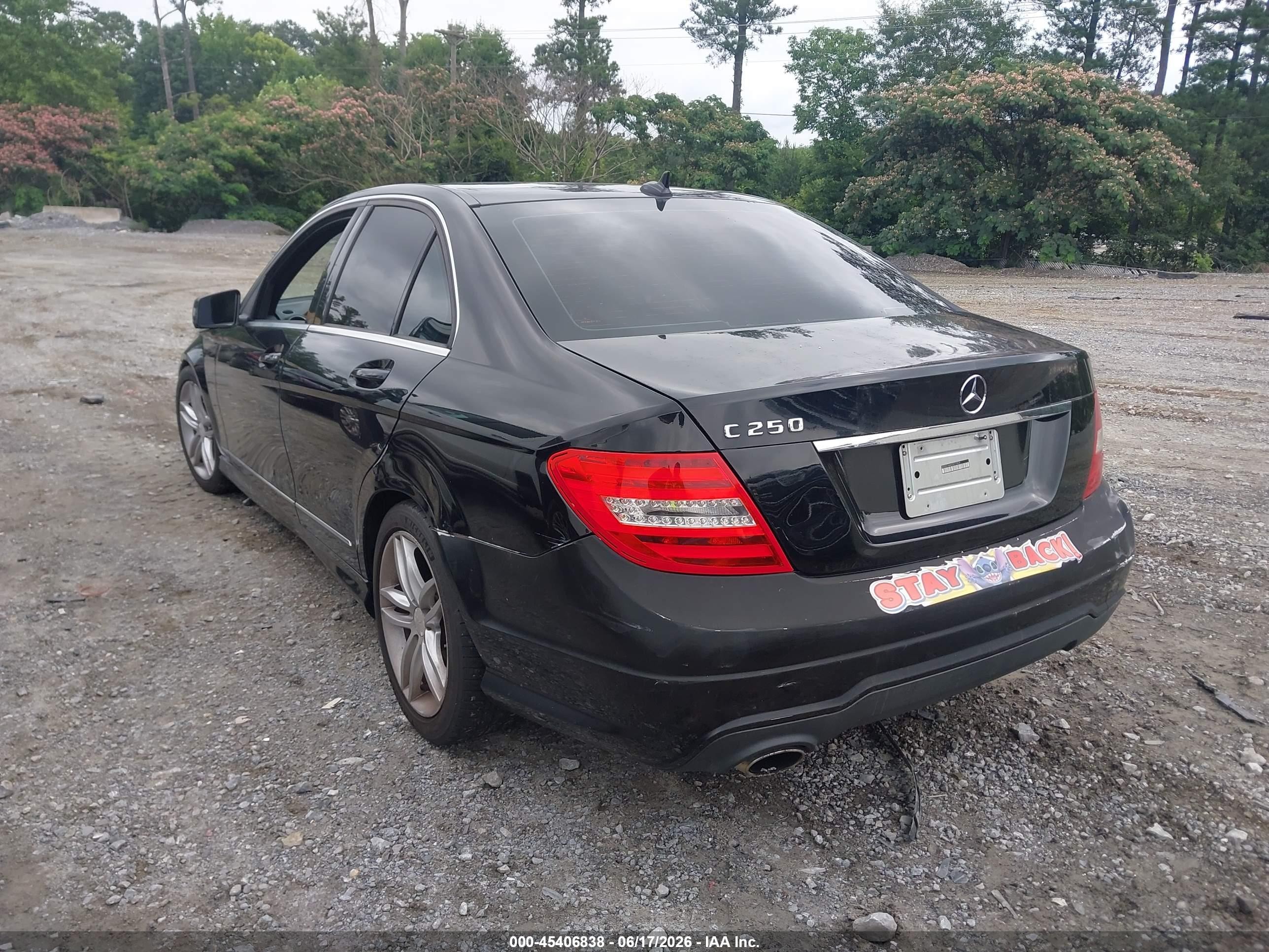 2013 Mercedes-benz C 250 Sport Черный vin: WDDGF4HB5DR277809