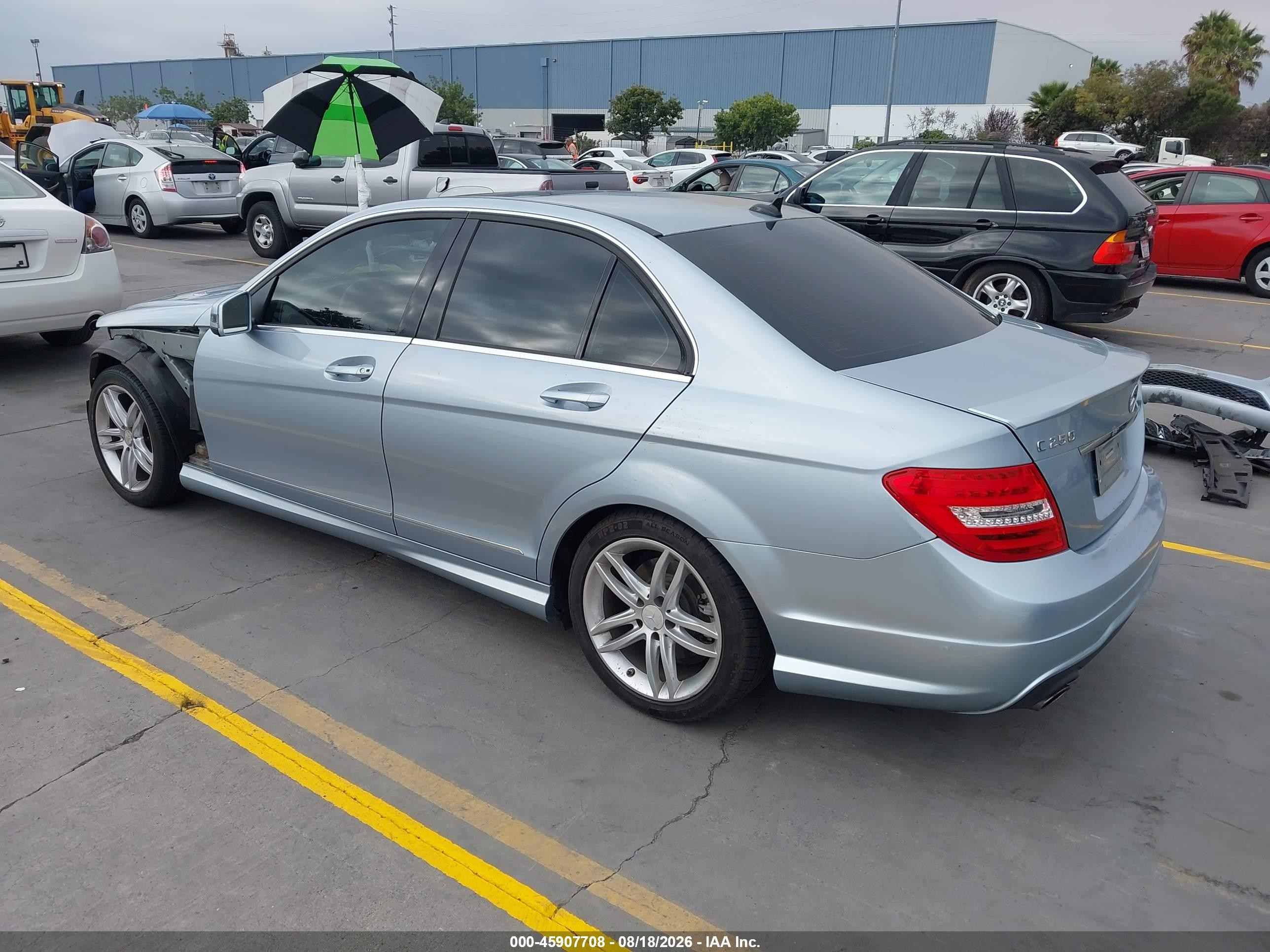 2013 Mercedes-benz C 250 Sport Light Blue vin: WDDGF4HB5DR294237