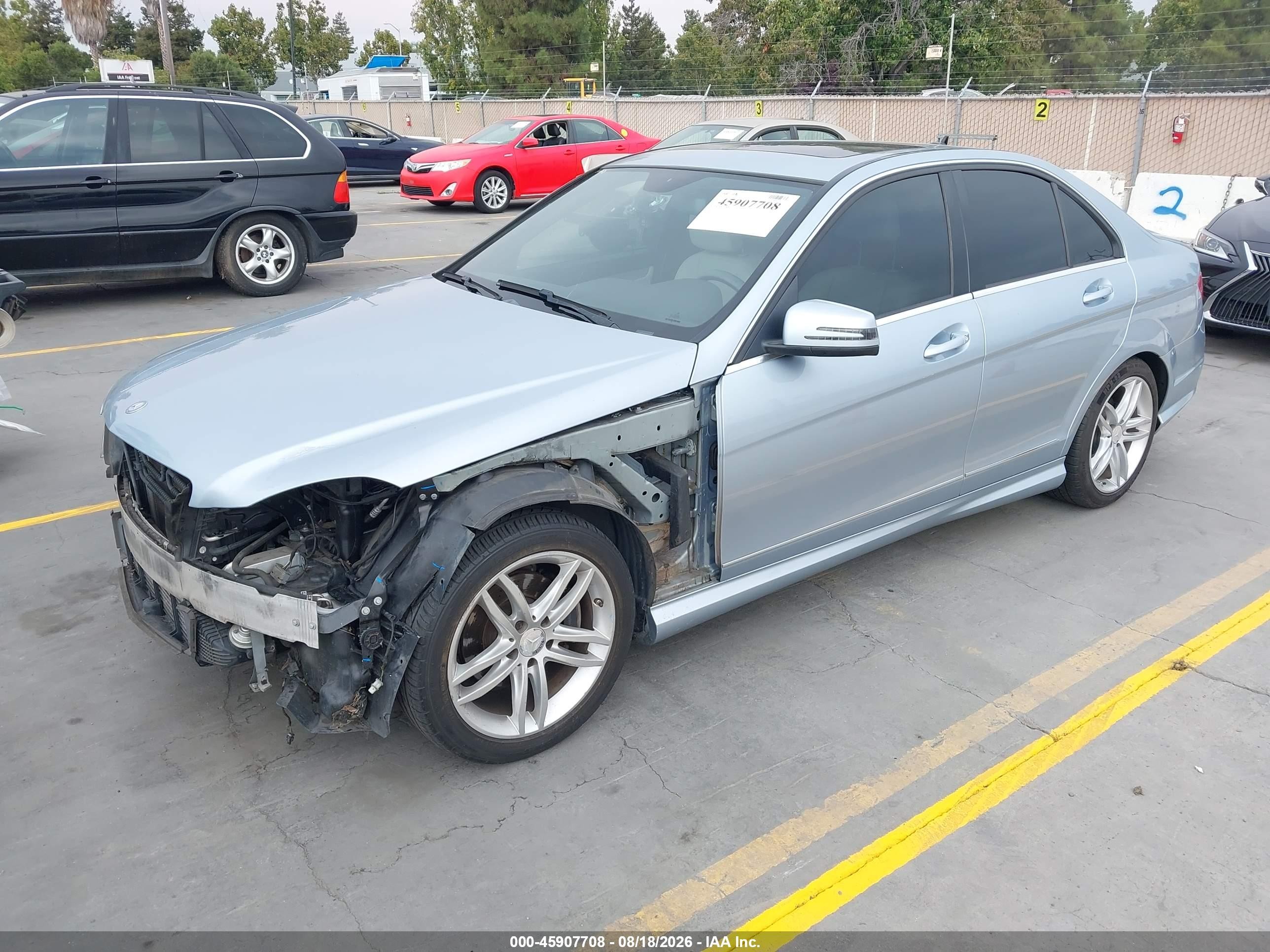 2013 Mercedes-benz C 250 Sport Light Blue vin: WDDGF4HB5DR294237