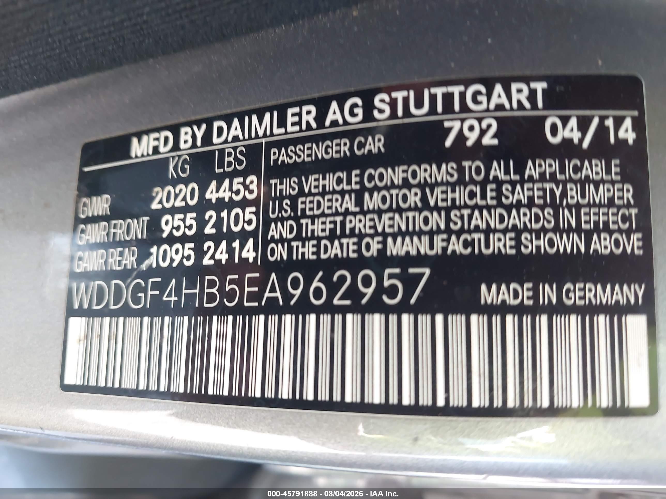 2014 Mercedes-benz C 250 Sport Gray vin: WDDGF4HB5EA962957