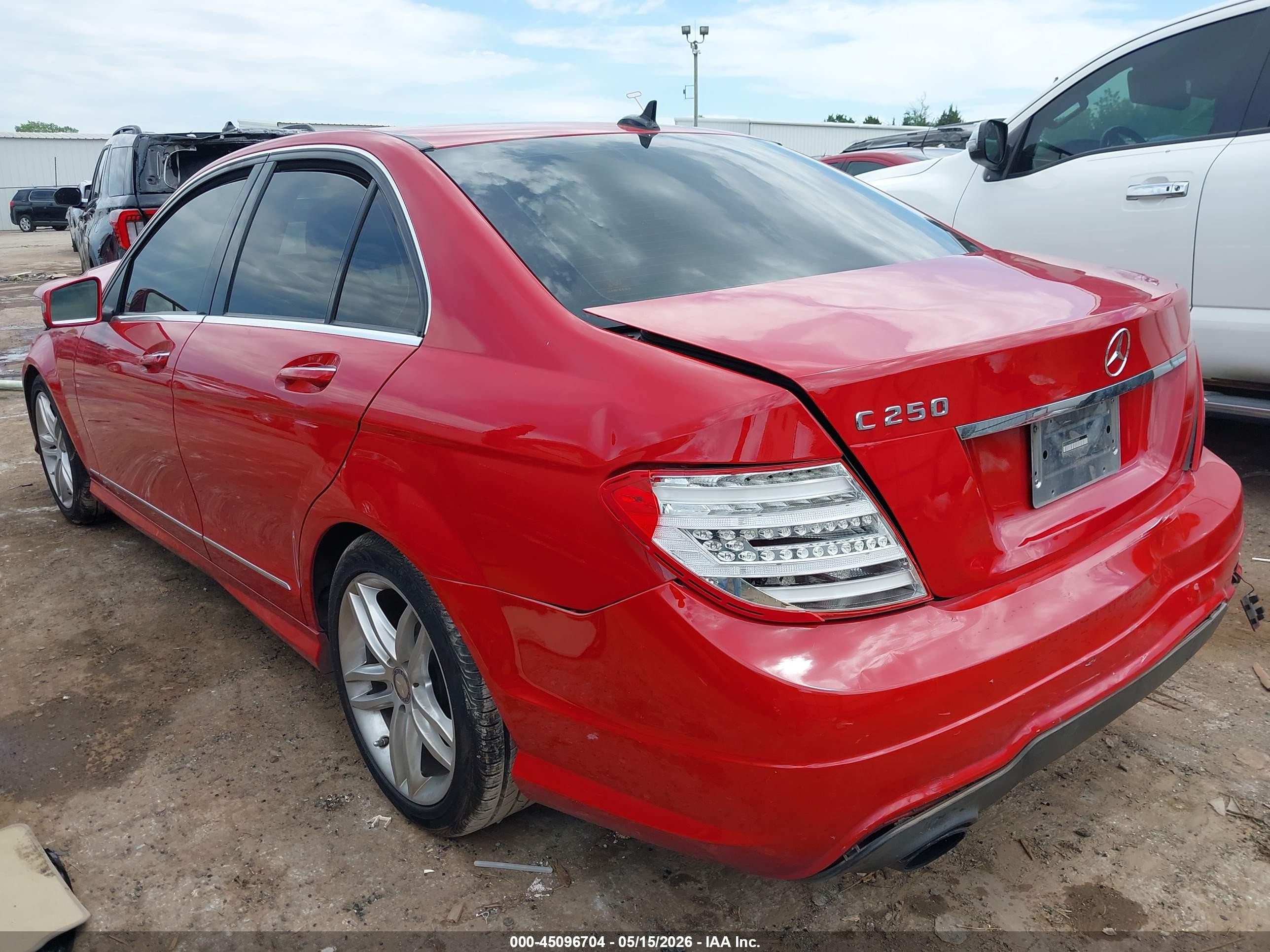 2014 Mercedes-benz C 250 Sport Red vin: WDDGF4HB5ER308462
