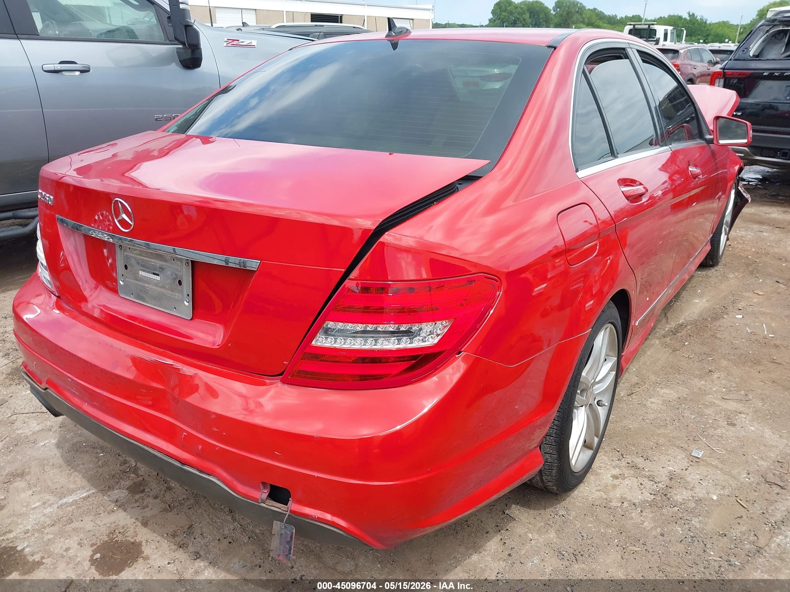 2014 Mercedes-benz C 250 Sport Red vin: WDDGF4HB5ER308462
