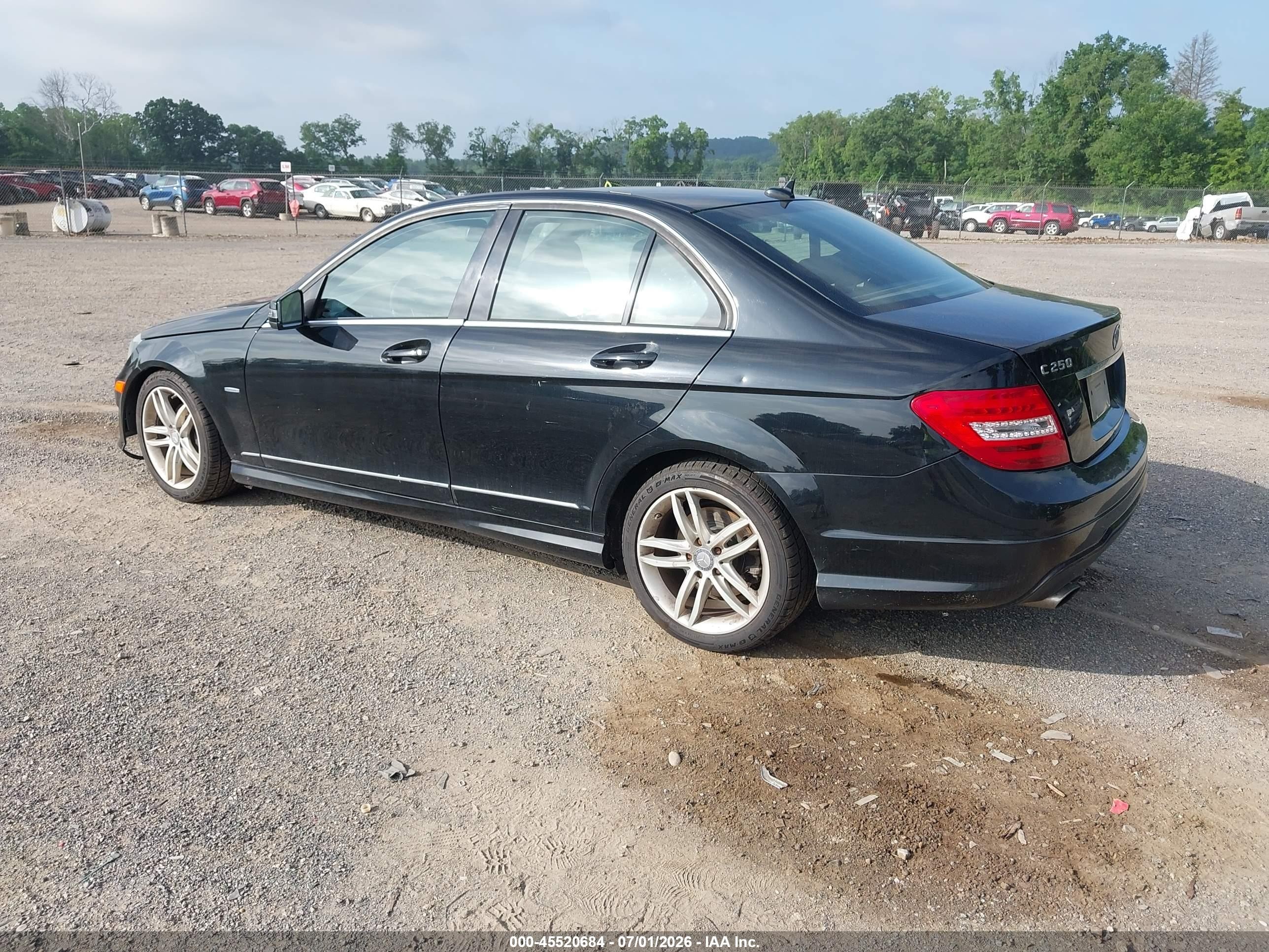 2012 Mercedes-benz C 250 Luxury/sport Black vin: WDDGF4HB6CA655360