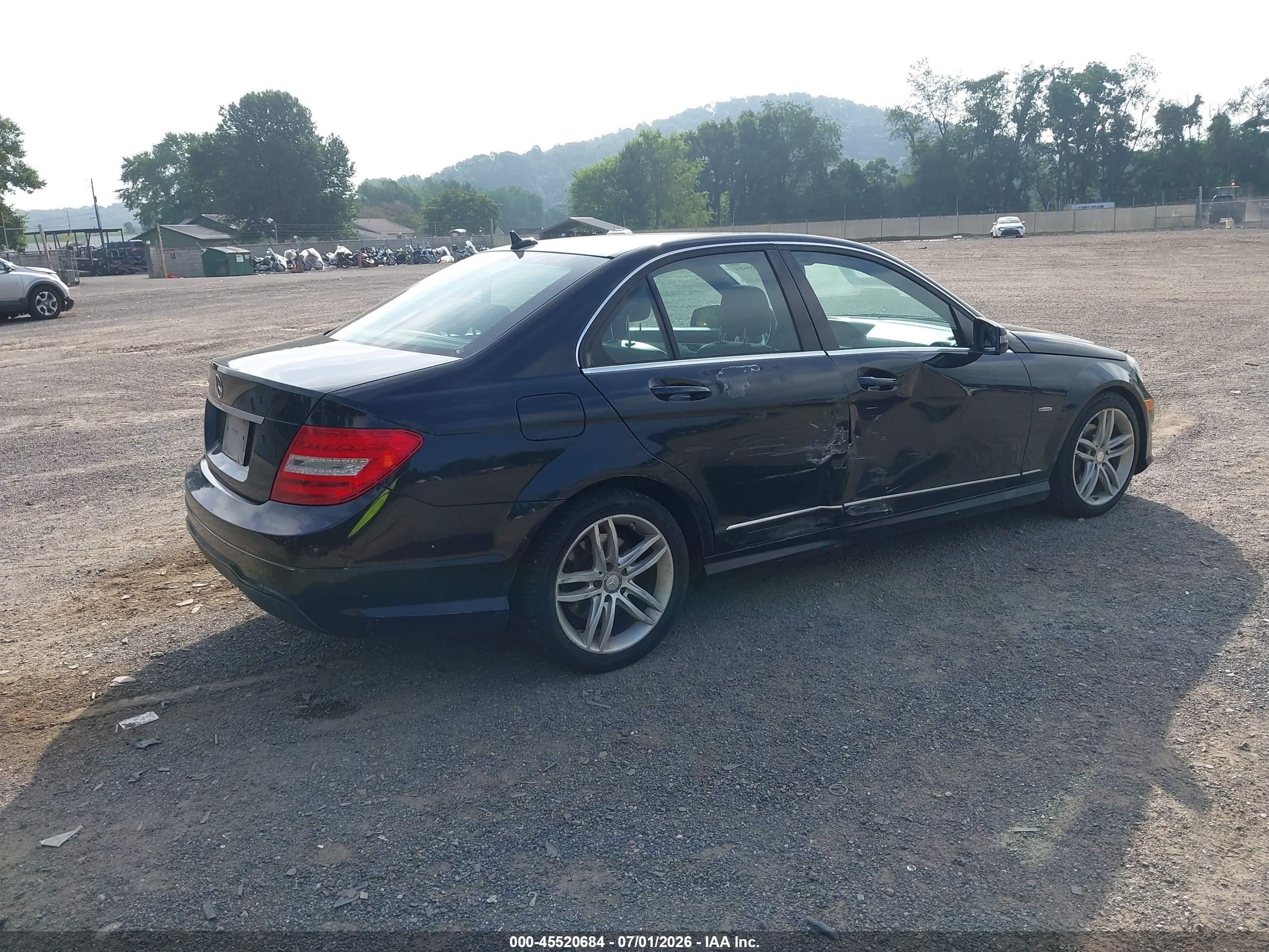 2012 Mercedes-benz C 250 Luxury/sport Black vin: WDDGF4HB6CA655360