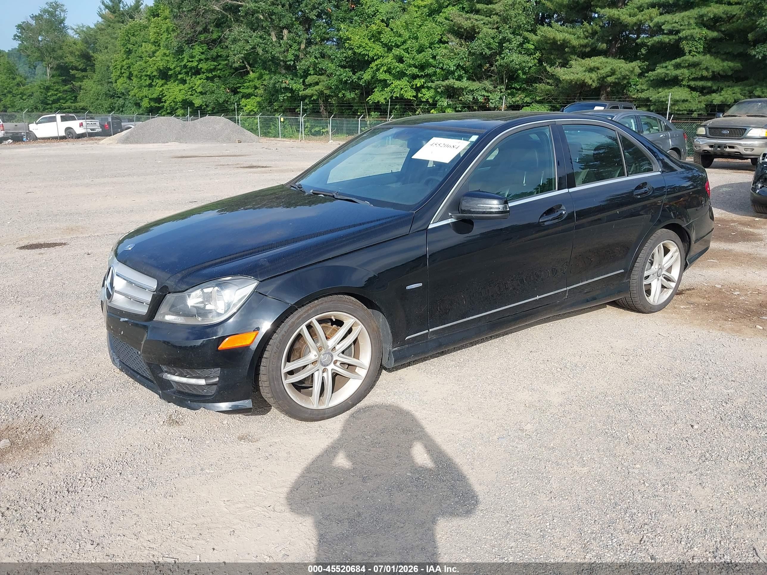 2012 Mercedes-benz C 250 Luxury/sport Black vin: WDDGF4HB6CA655360