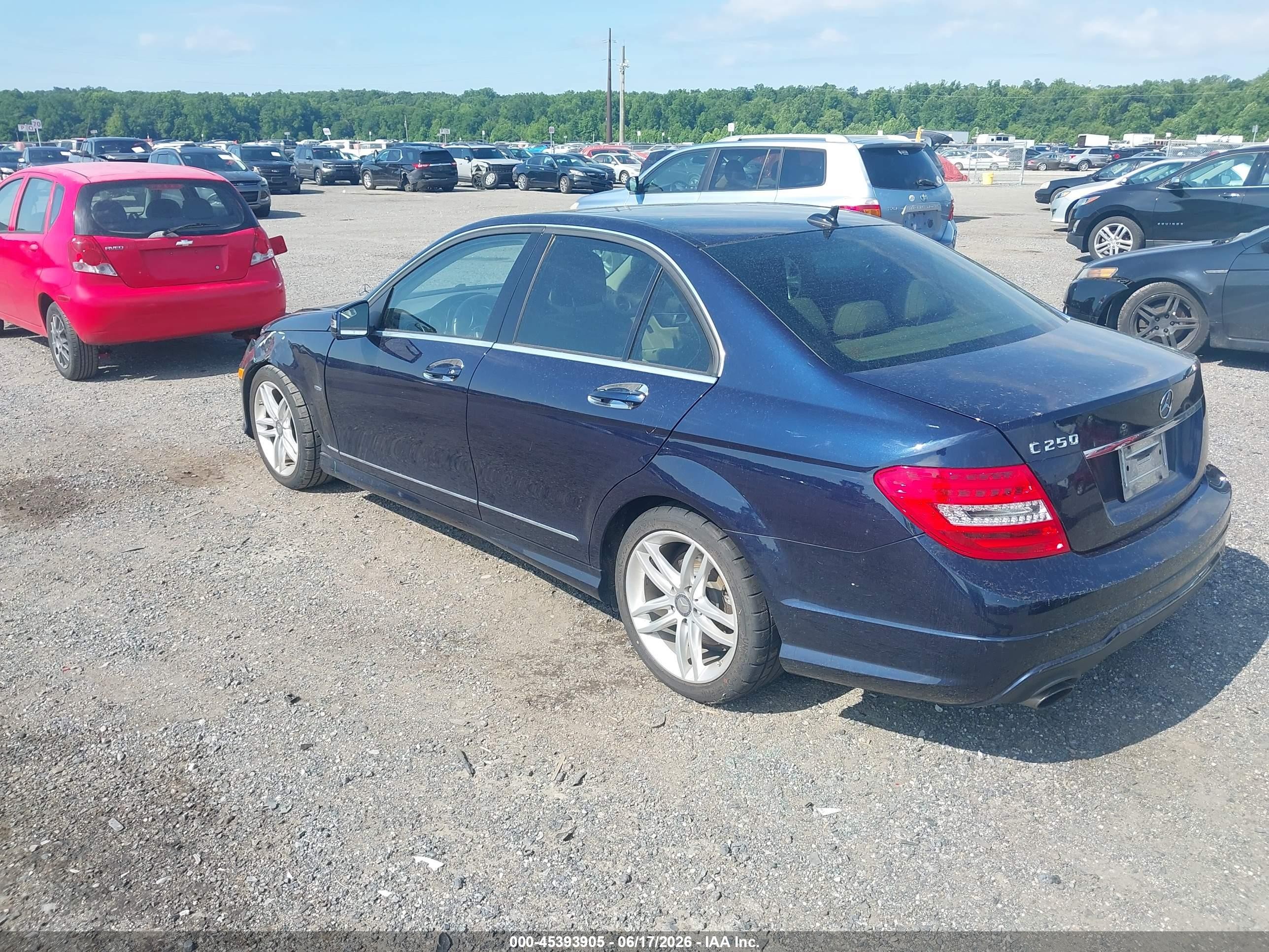 2012 Mercedes-benz C 250 Sport Blue vin: WDDGF4HB6CR233333
