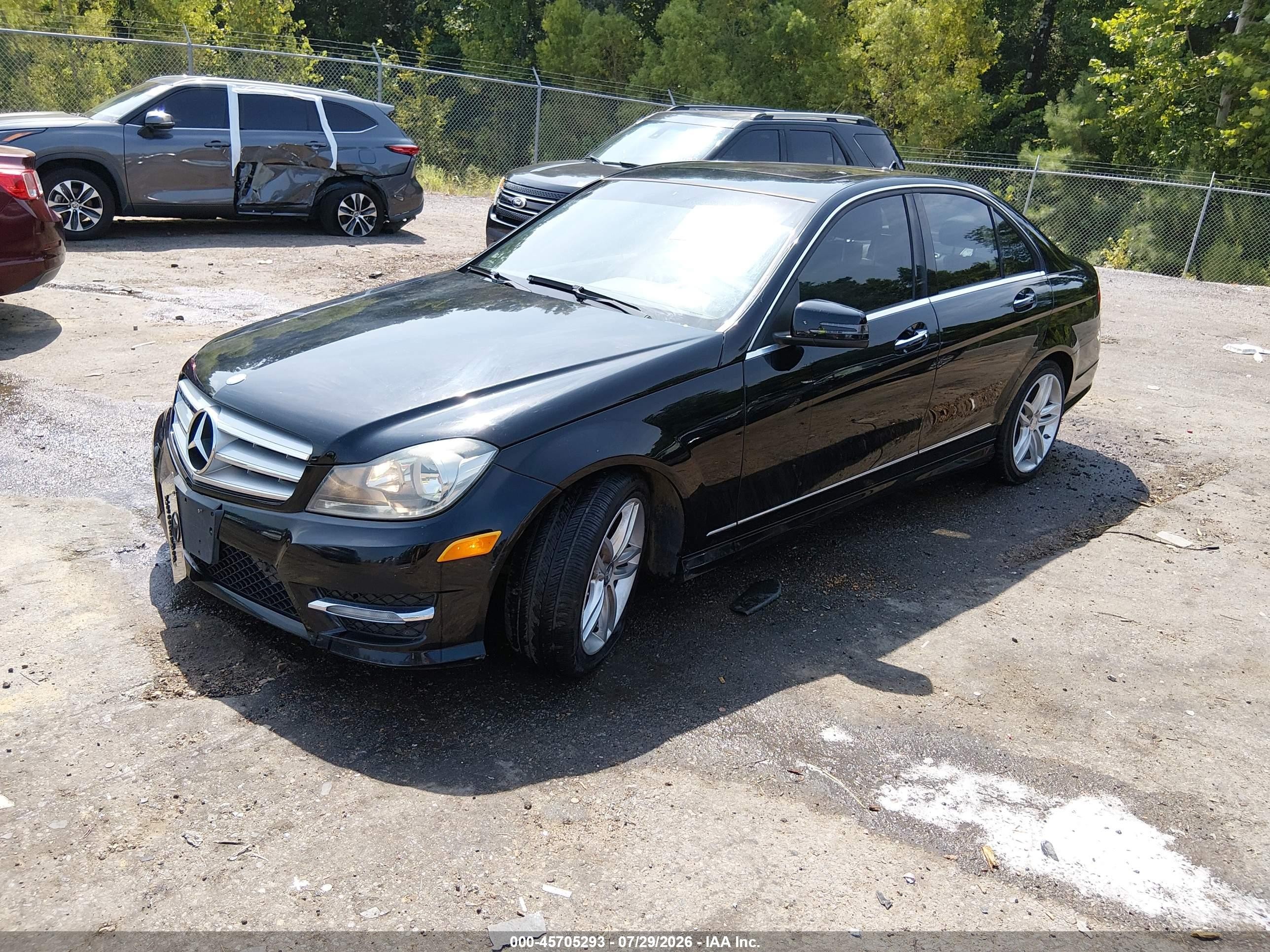 2013 Mercedes-benz C 250 Sport Black vin: WDDGF4HB6DR245659