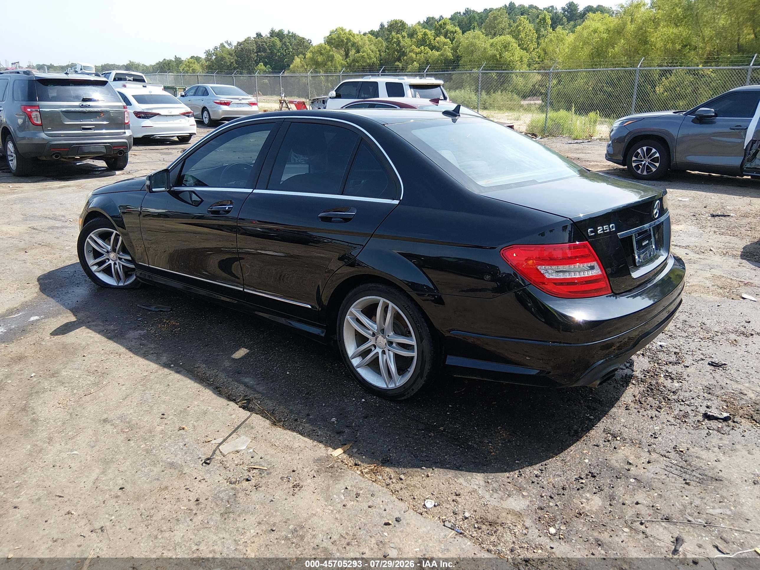 2013 Mercedes-benz C 250 Sport Black vin: WDDGF4HB6DR245659