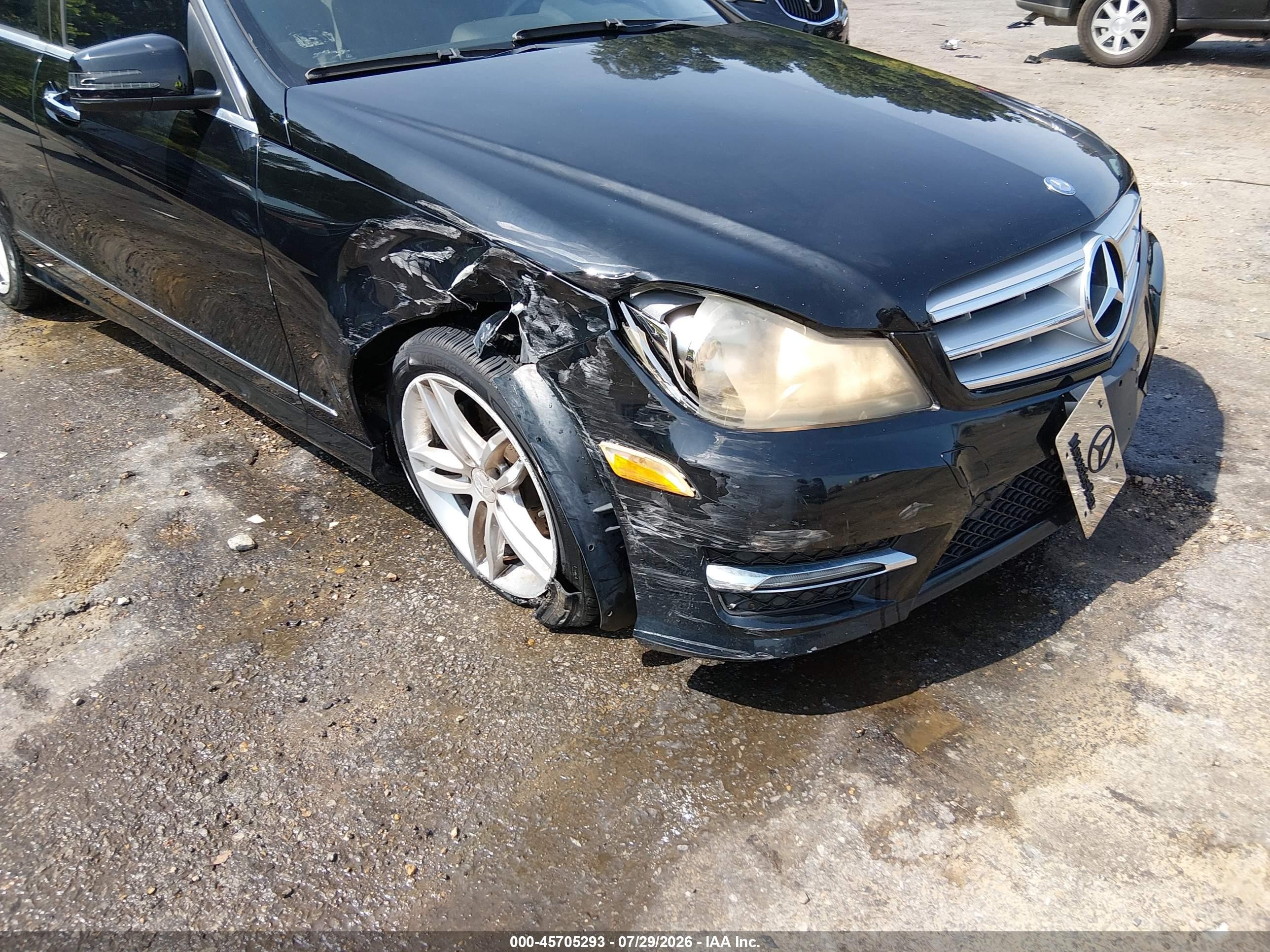 2013 Mercedes-benz C 250 Sport Black vin: WDDGF4HB6DR245659