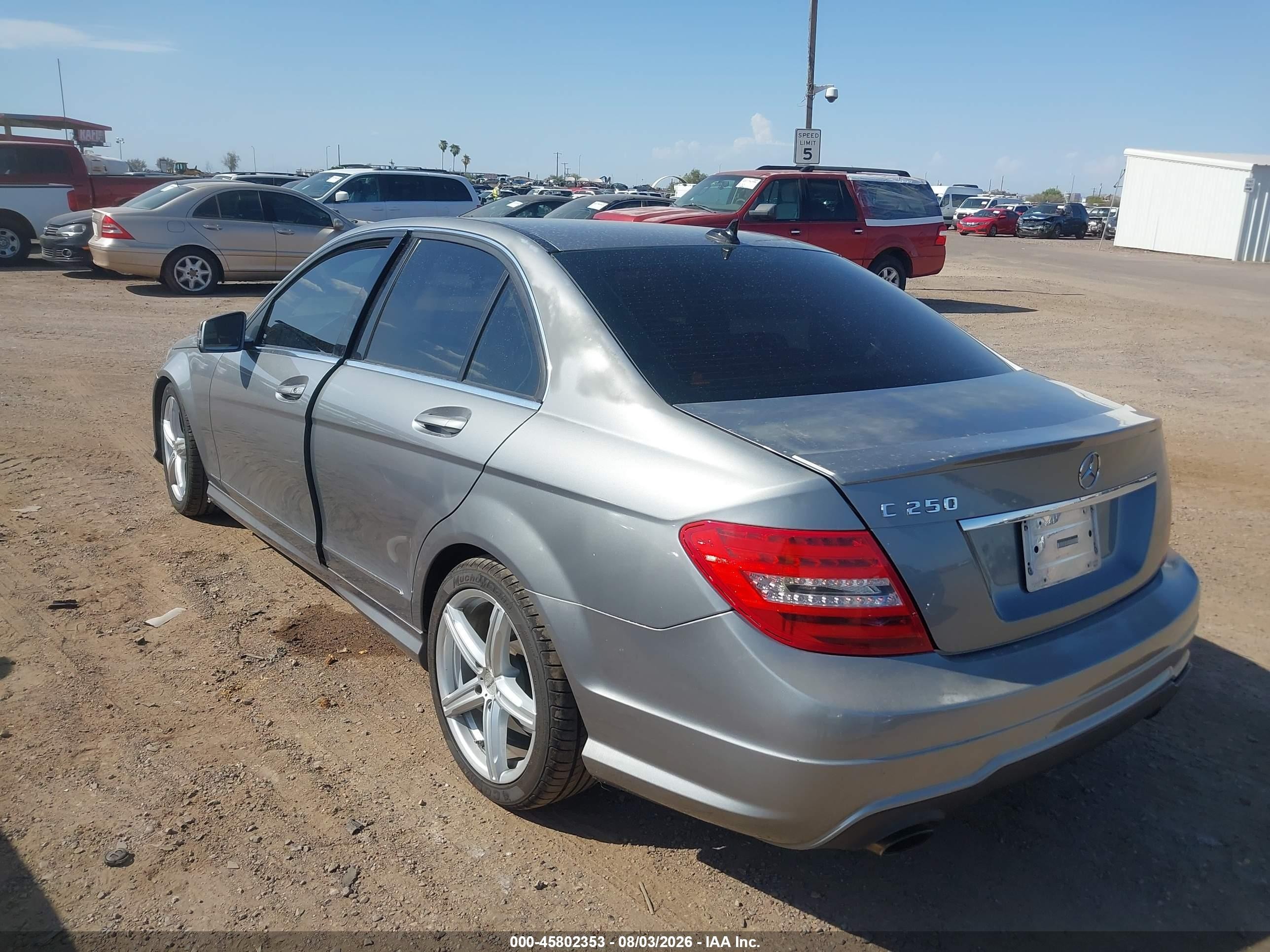 2013 Mercedes-benz C 250 Sport Gray vin: WDDGF4HB6DR266639