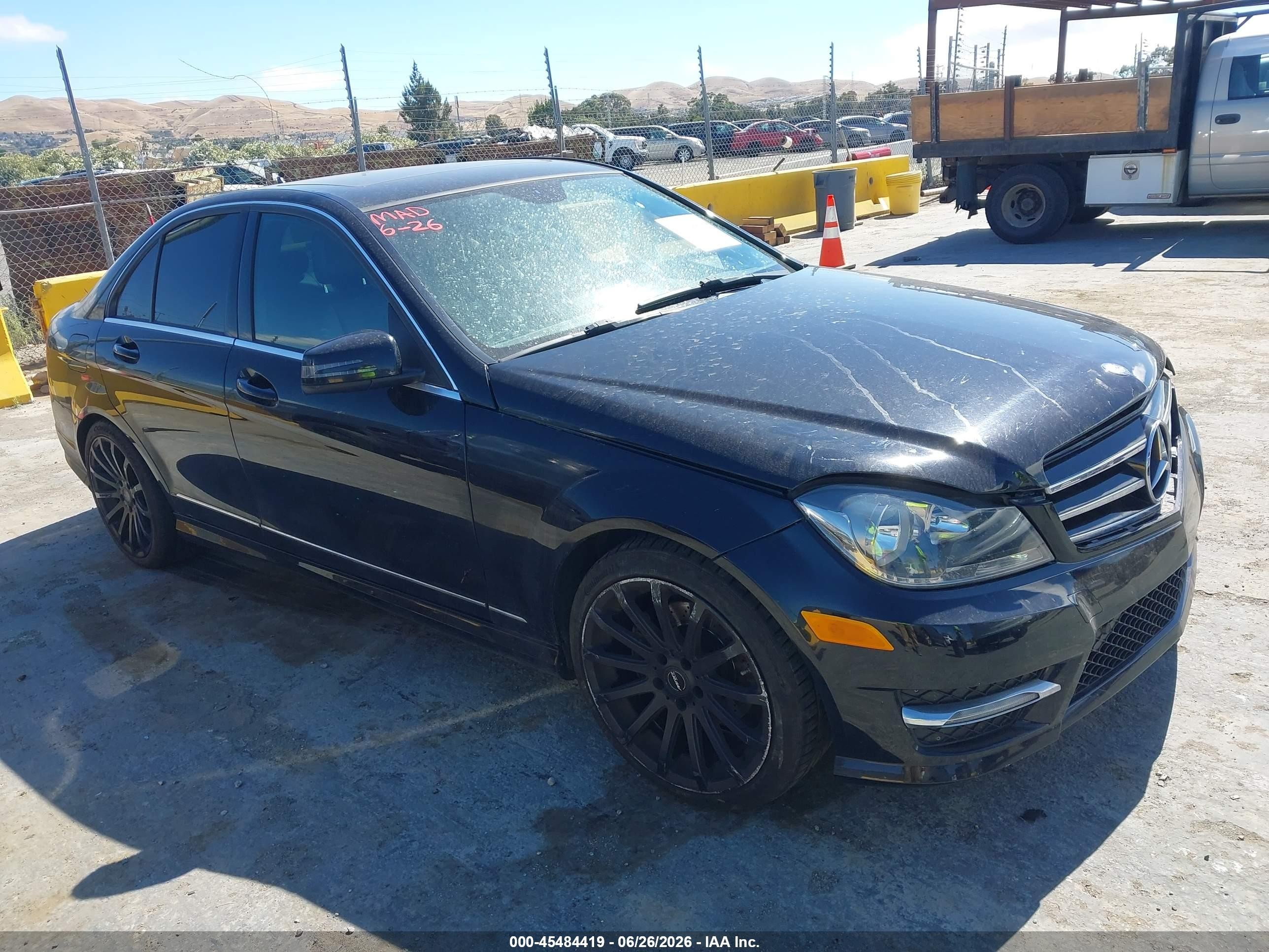 2014 Mercedes-benz C 250 Sport Black vin: WDDGF4HB6EA961848