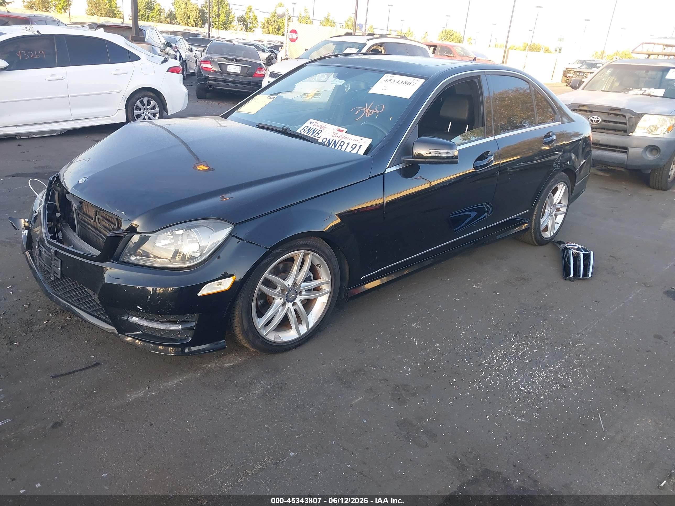 2014 Mercedes-benz C 250 Sport Black vin: WDDGF4HB6EG187761