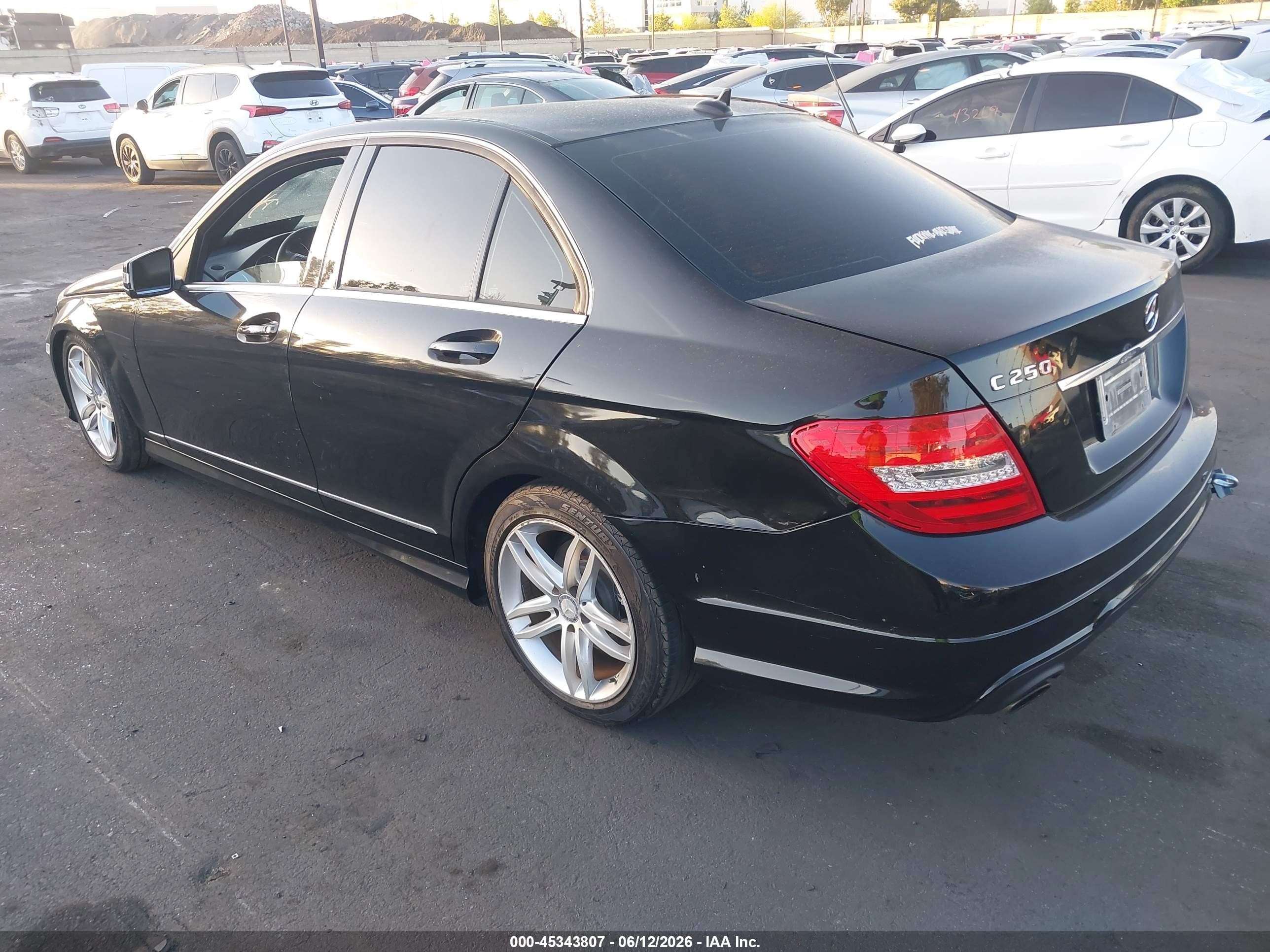2014 Mercedes-benz C 250 Sport Black vin: WDDGF4HB6EG187761