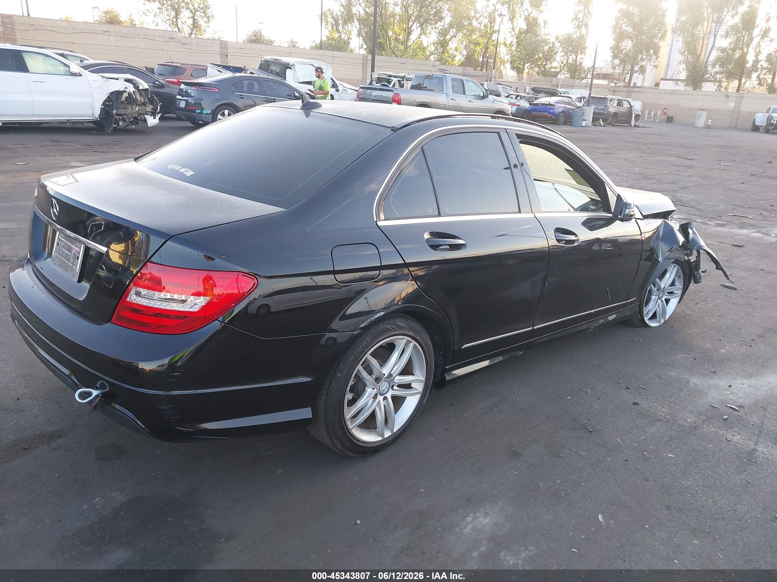 2014 Mercedes-benz C 250 Sport Black vin: WDDGF4HB6EG187761