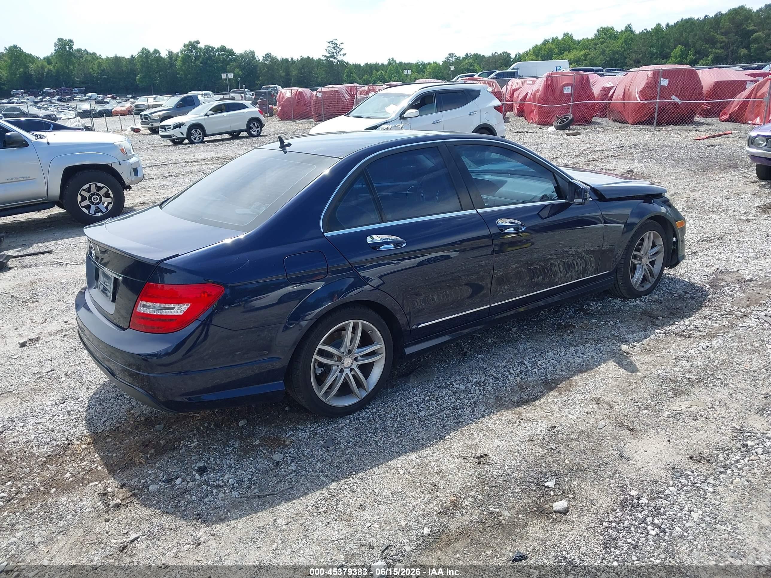 2014 Mercedes-benz C 250 Sport Dark Blue vin: WDDGF4HB6EG238448