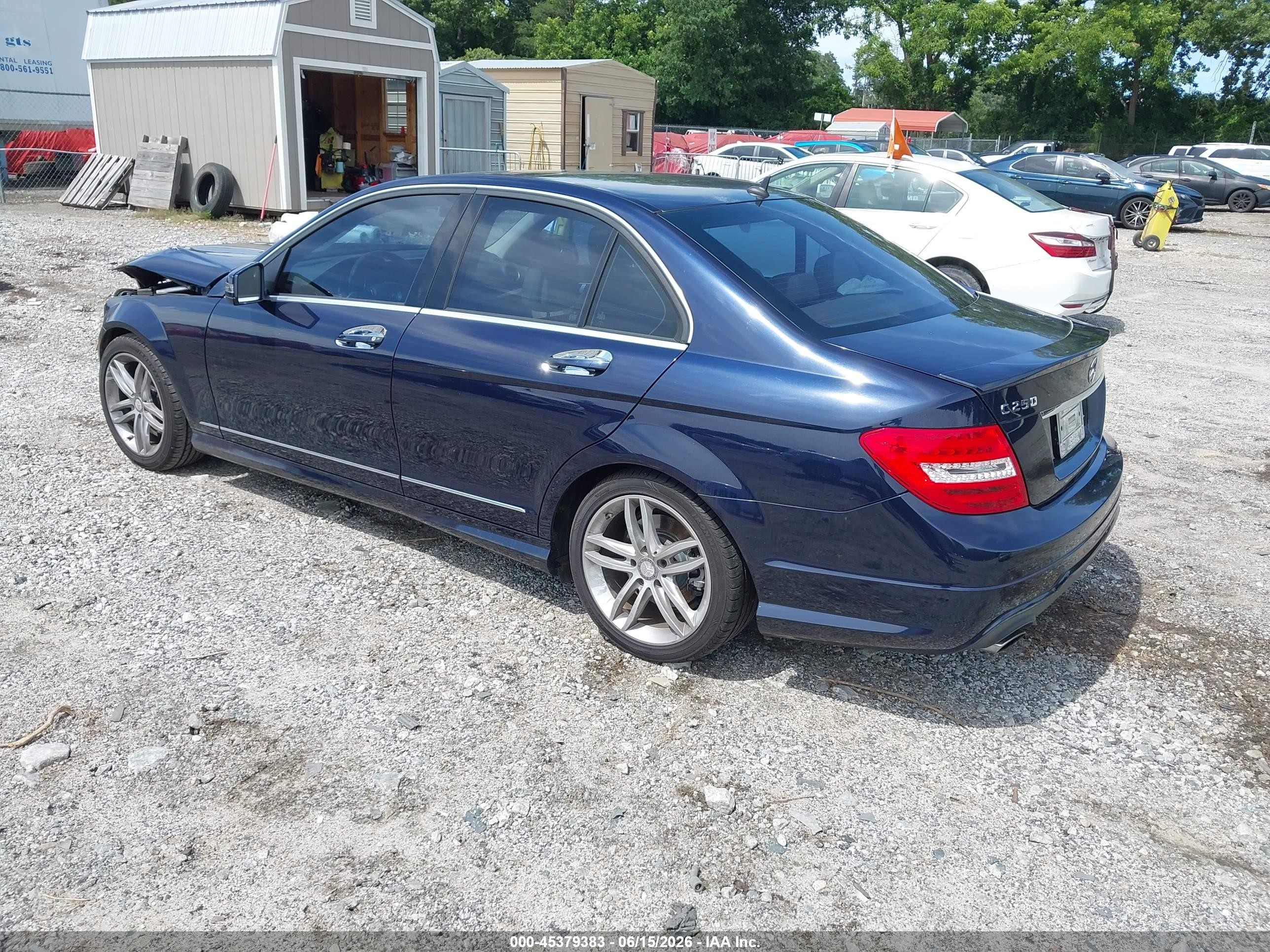 2014 Mercedes-benz C 250 Sport Dark Blue vin: WDDGF4HB6EG238448