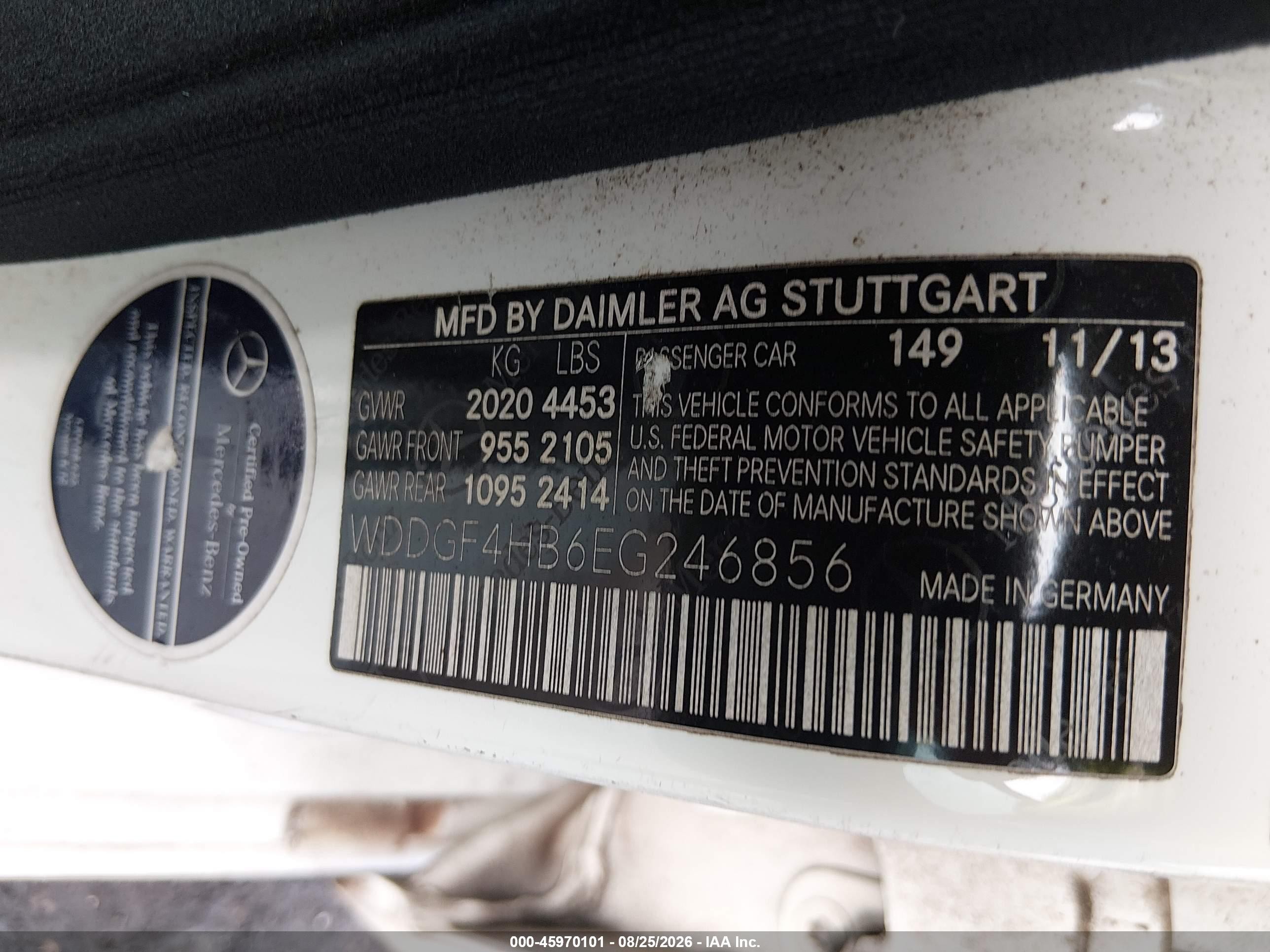 2014 Mercedes-benz C 250 Luxury White vin: WDDGF4HB6EG246856