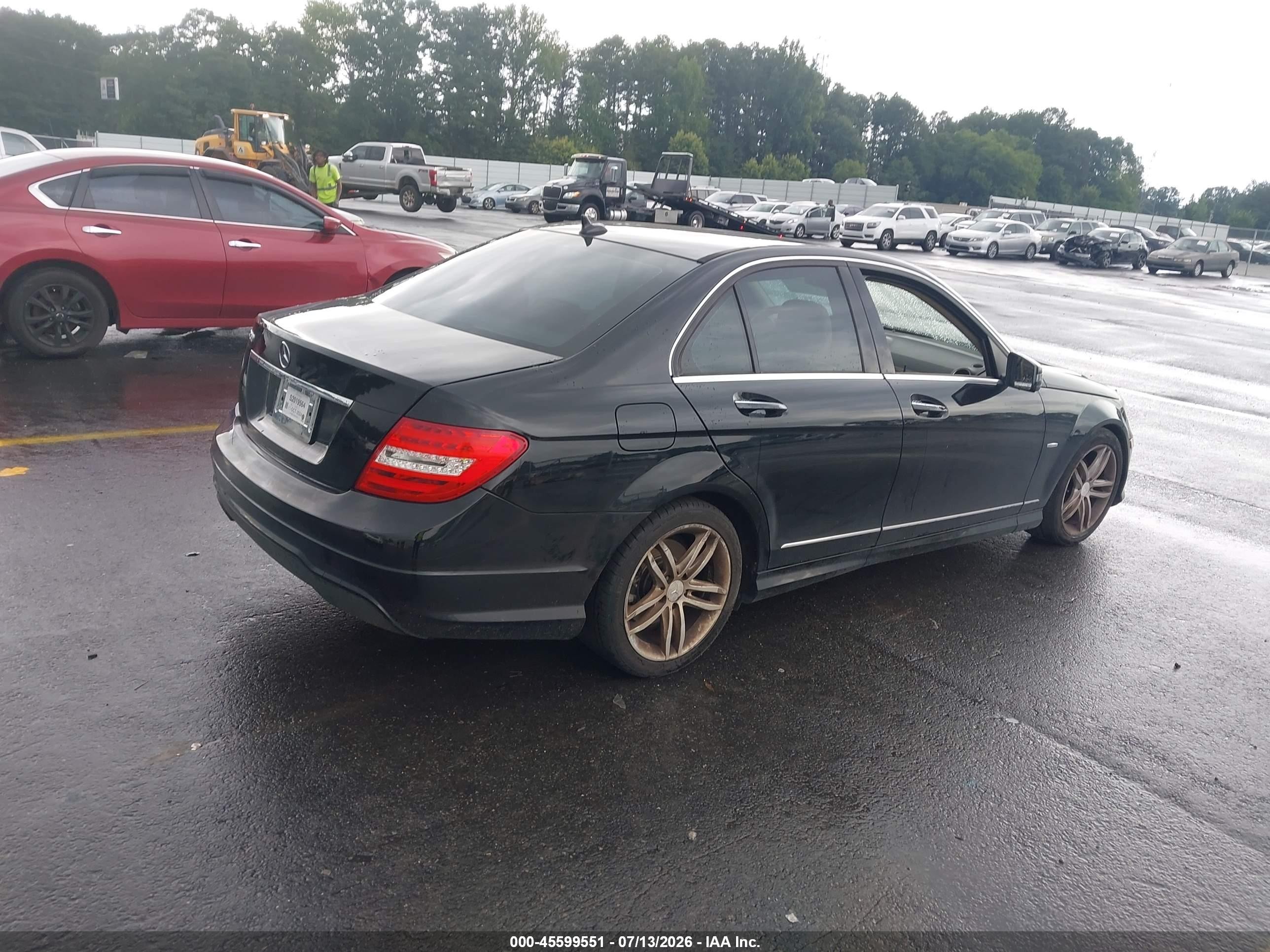 2012 Mercedes-benz C 250 Sport Black vin: WDDGF4HB7CA603140