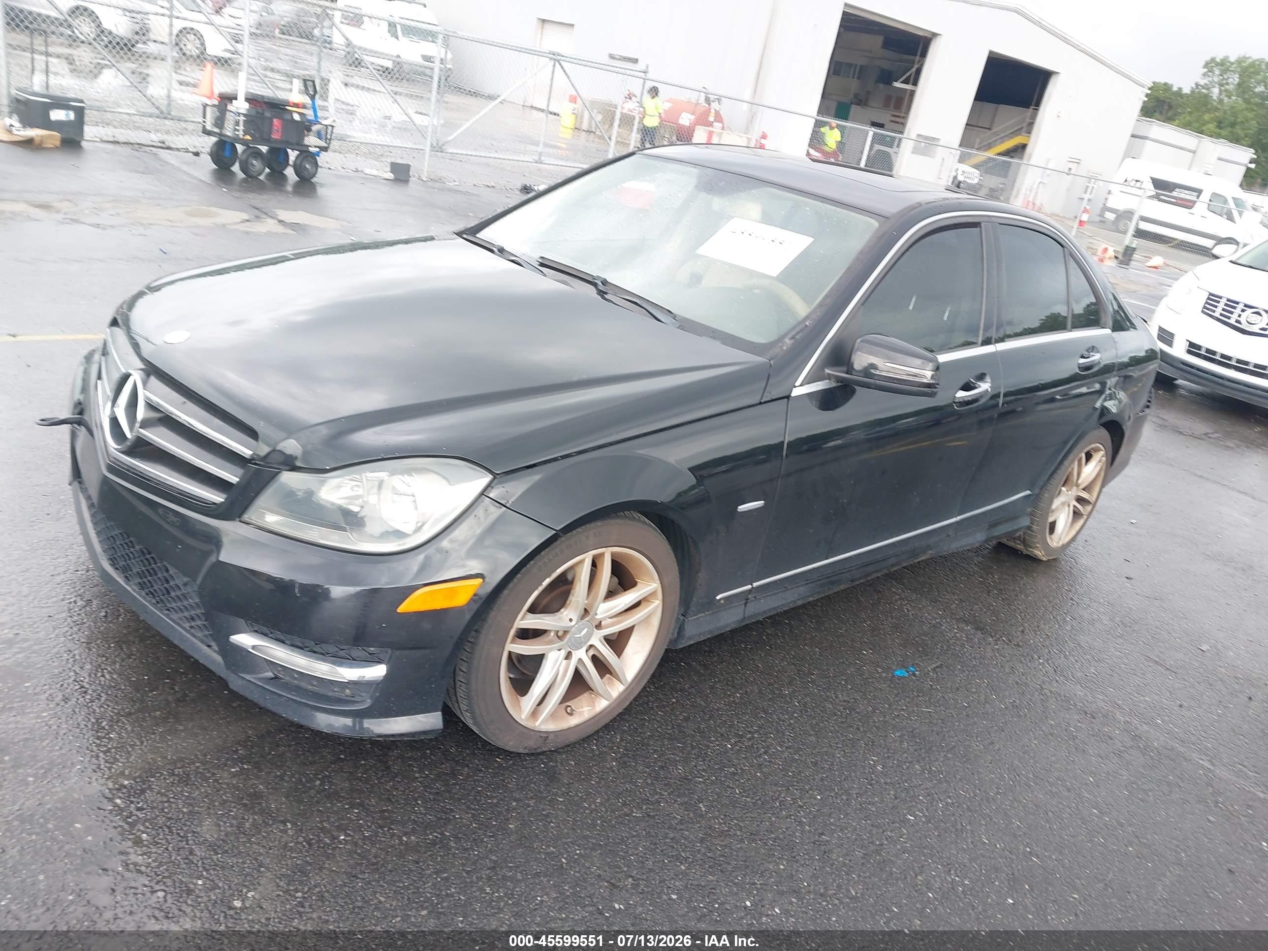 2012 Mercedes-benz C 250 Sport Black vin: WDDGF4HB7CA603140