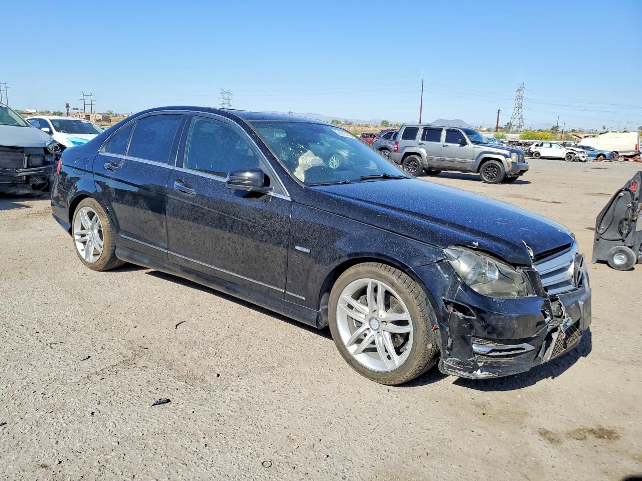 2012 Mercedes-benz C 250 Black vin: WDDGF4HB7CA637448
