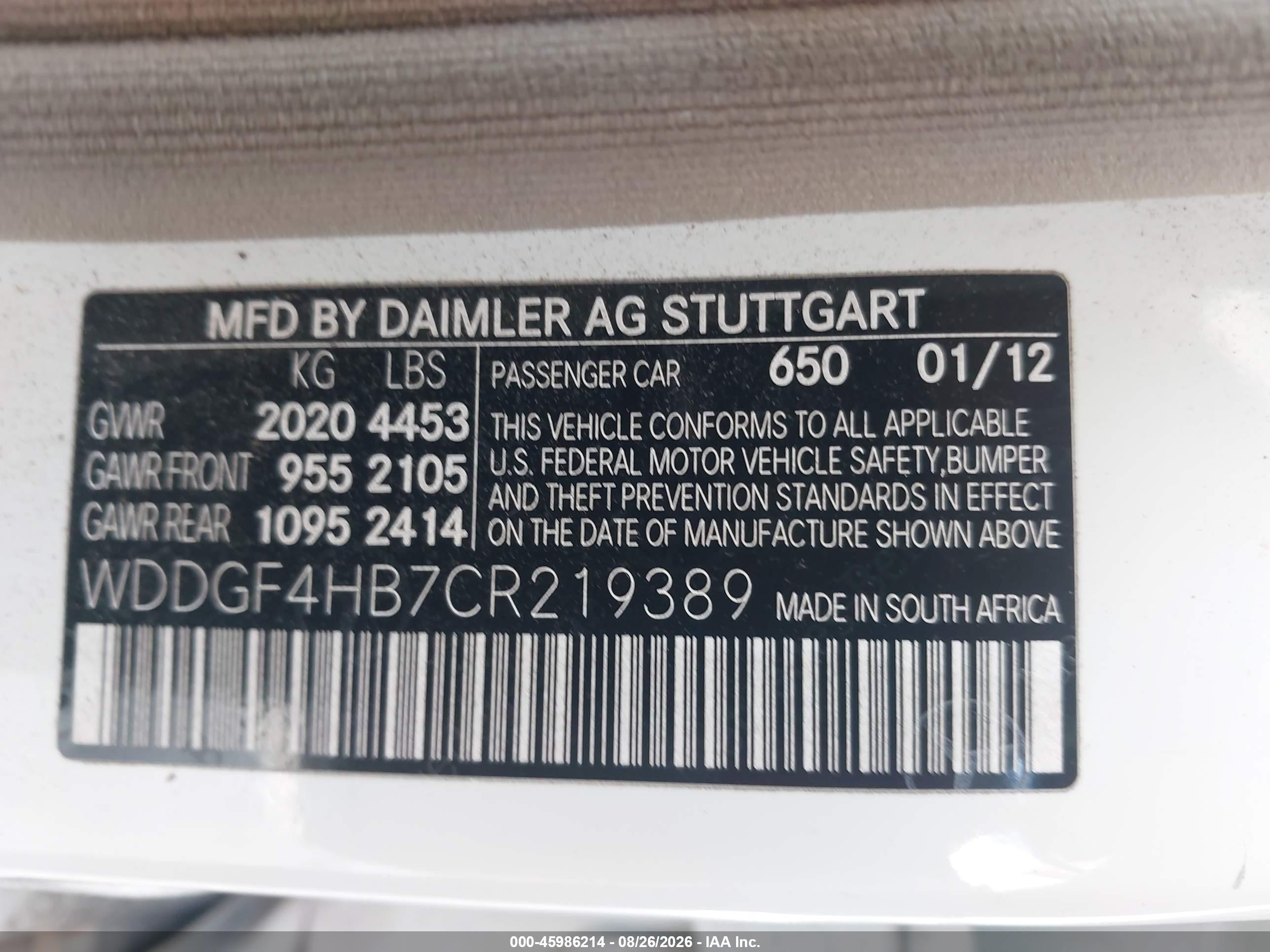 2012 Mercedes-benz C 250 Sport White vin: WDDGF4HB7CR219389