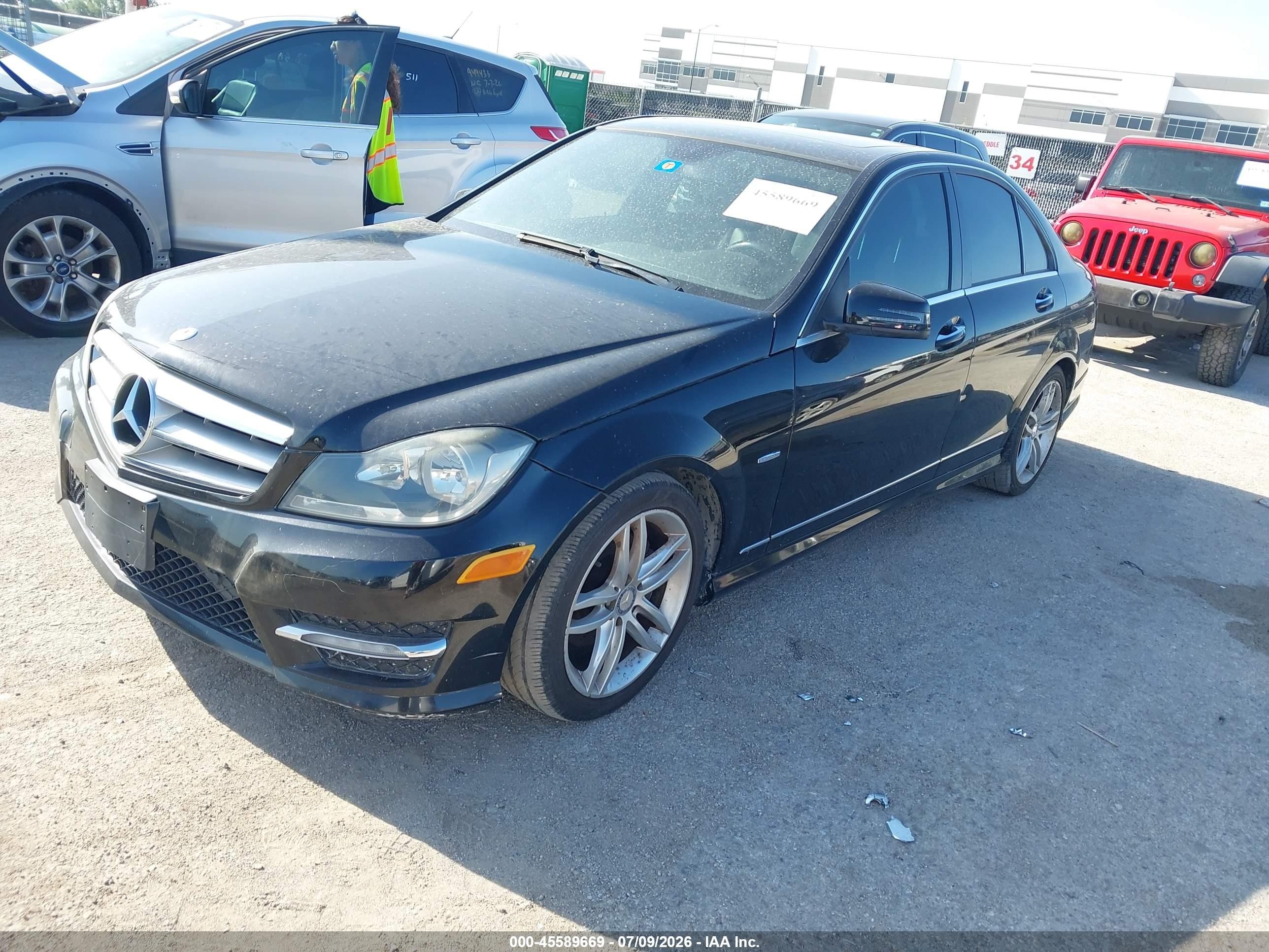 2012 Mercedes-benz C 250 Sport Black vin: WDDGF4HB7CR223930