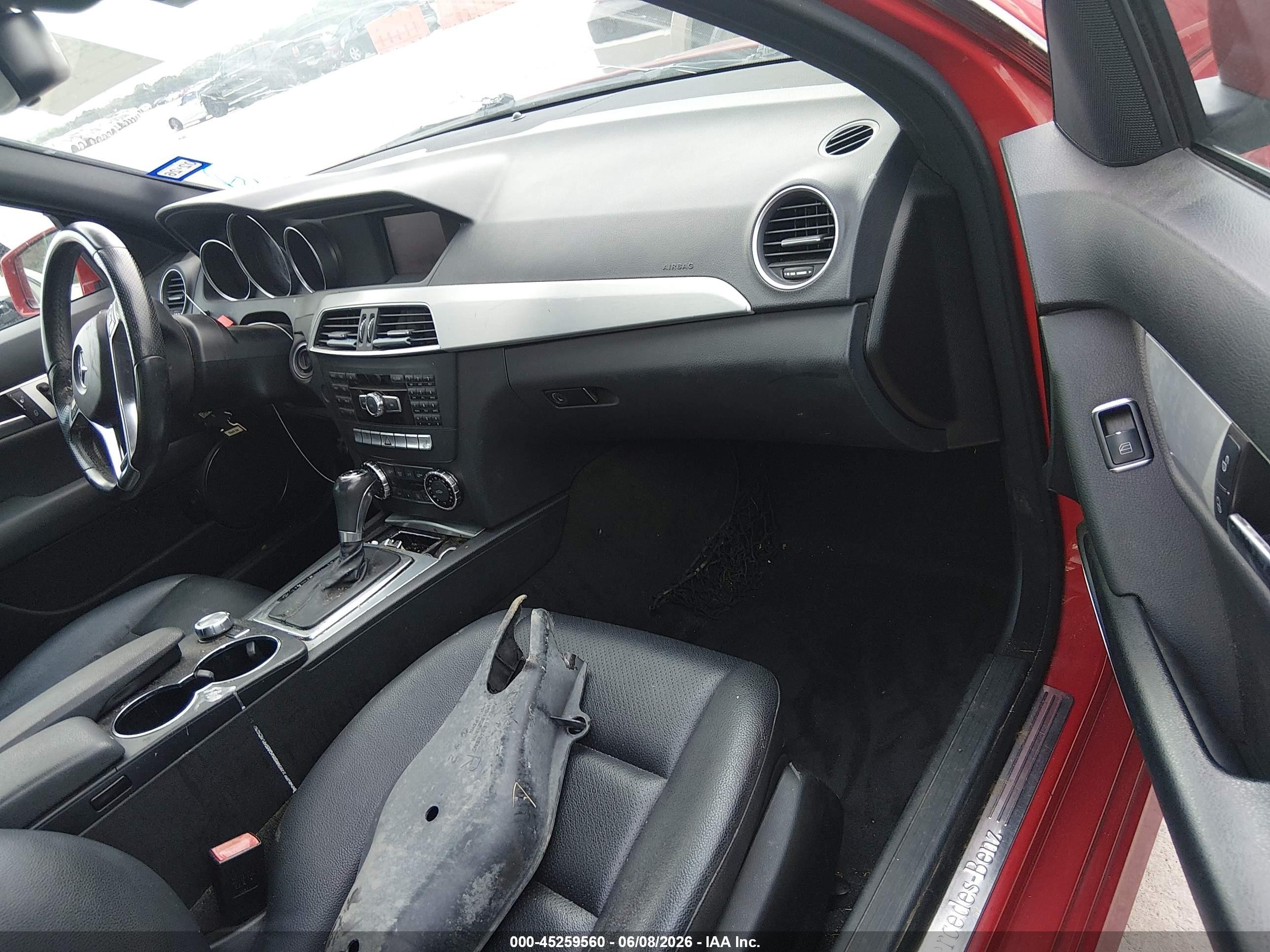 2013 Mercedes-benz C 250 Sport Red vin: WDDGF4HB7DA808345