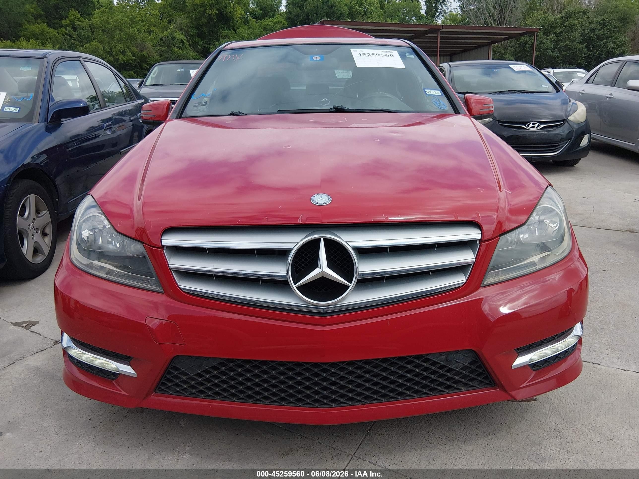 2013 Mercedes-benz C 250 Sport Red vin: WDDGF4HB7DA808345