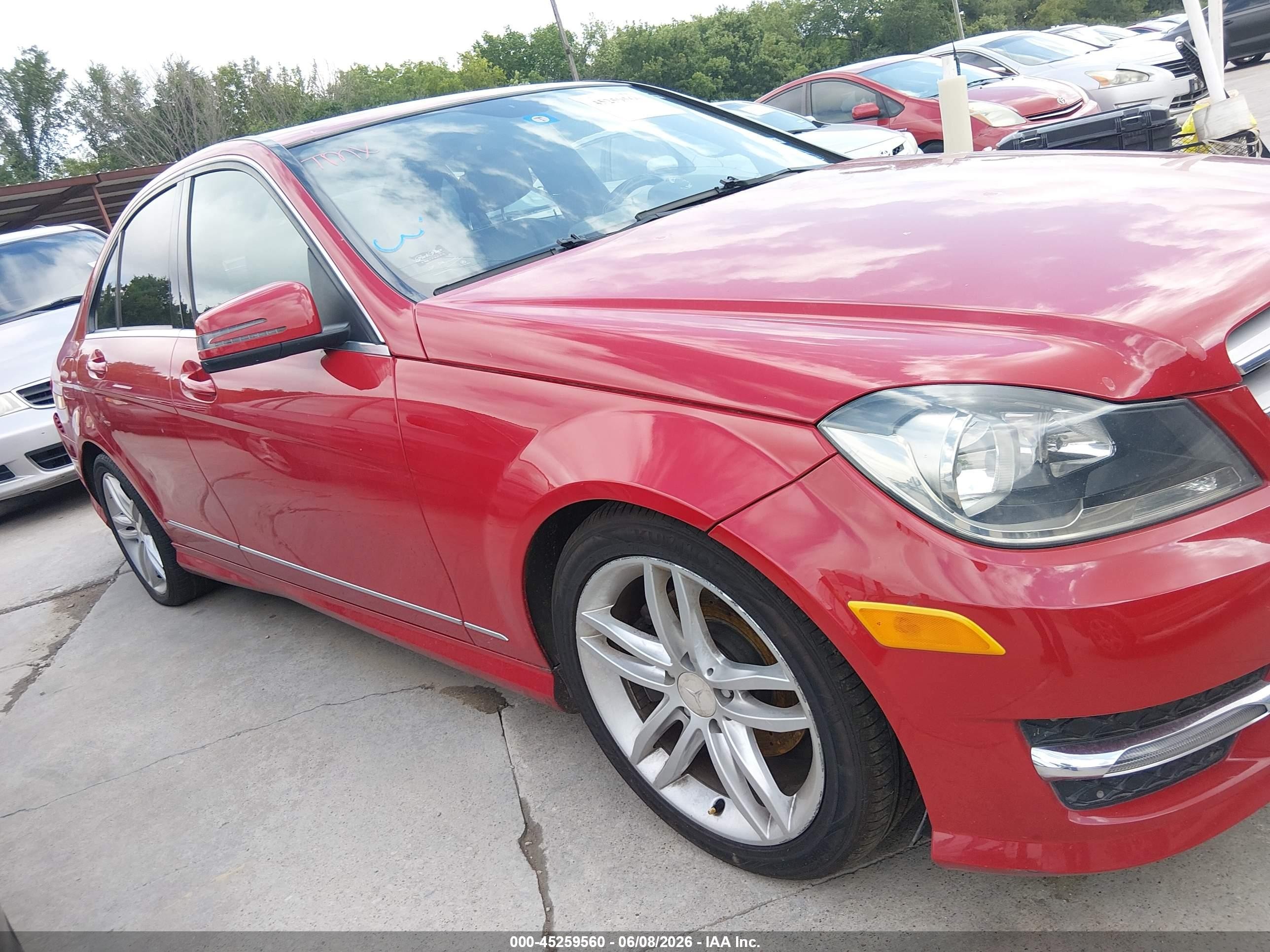 2013 Mercedes-benz C 250 Sport Red vin: WDDGF4HB7DA808345