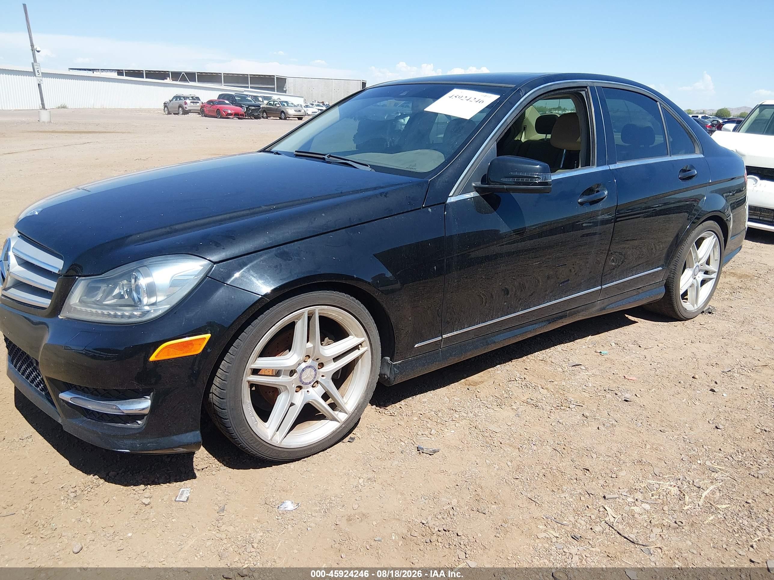2013 Mercedes-benz C 250 Sport Black vin: WDDGF4HB7DA808863