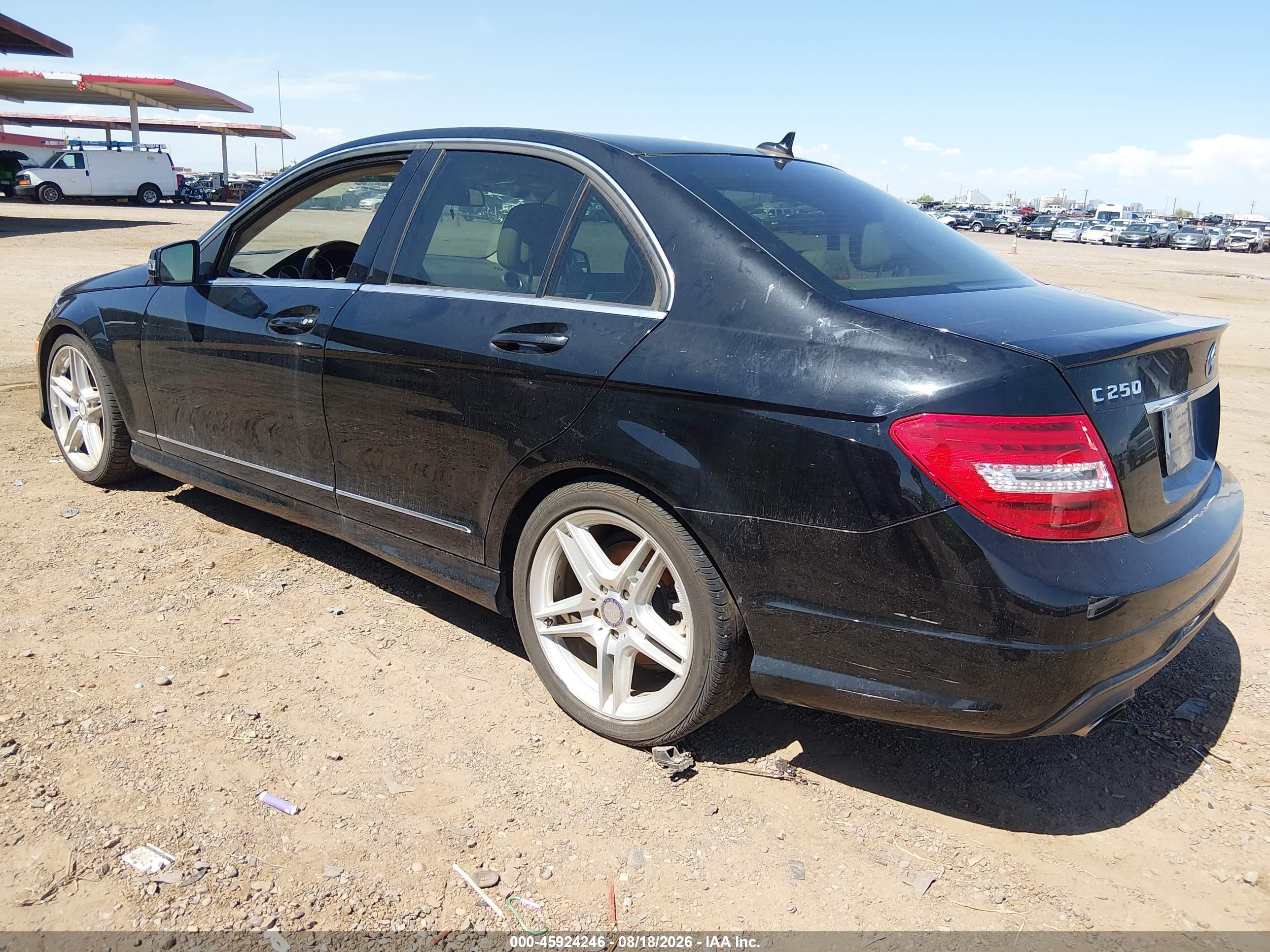 2013 Mercedes-benz C 250 Sport Black vin: WDDGF4HB7DA808863