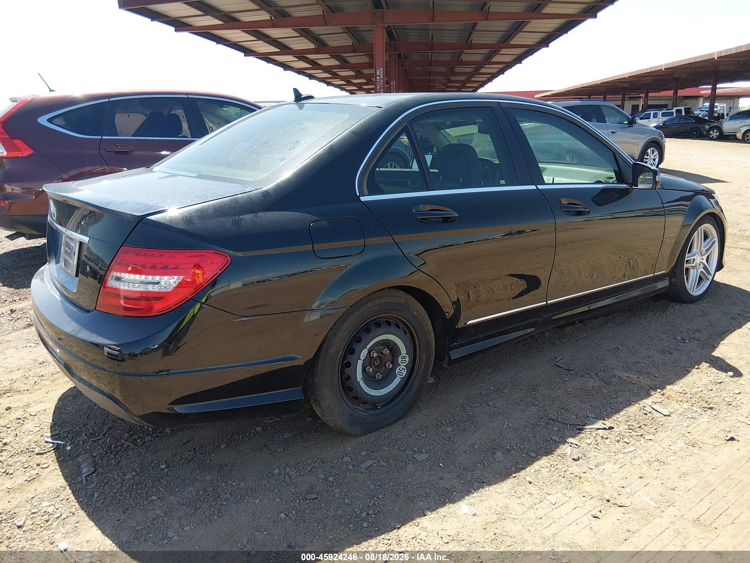2013 Mercedes-benz C 250 Sport Black vin: WDDGF4HB7DA808863