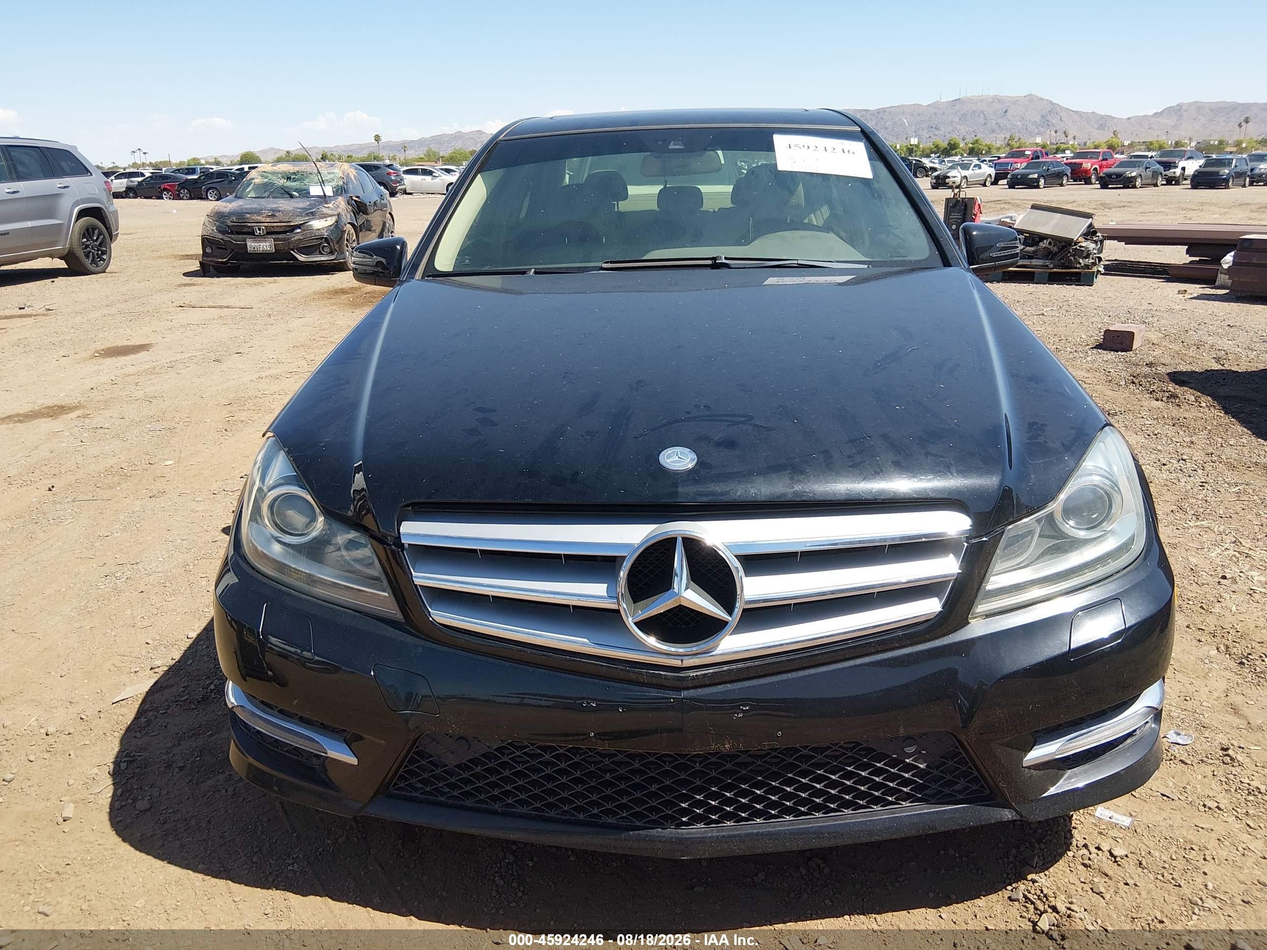 2013 Mercedes-benz C 250 Sport Black vin: WDDGF4HB7DA808863
