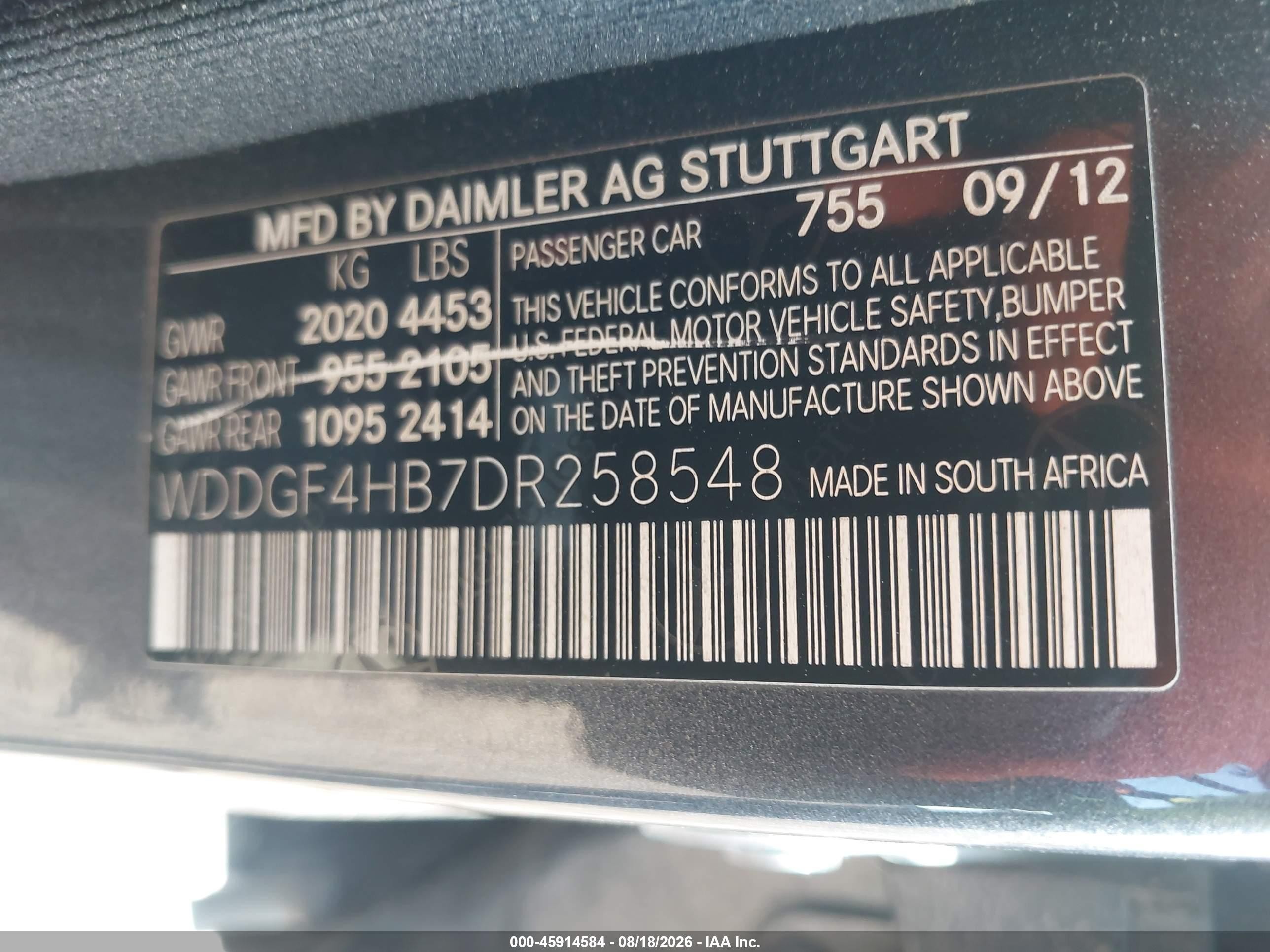 2013 Mercedes-benz C 250 Sport Gray vin: WDDGF4HB7DR258548