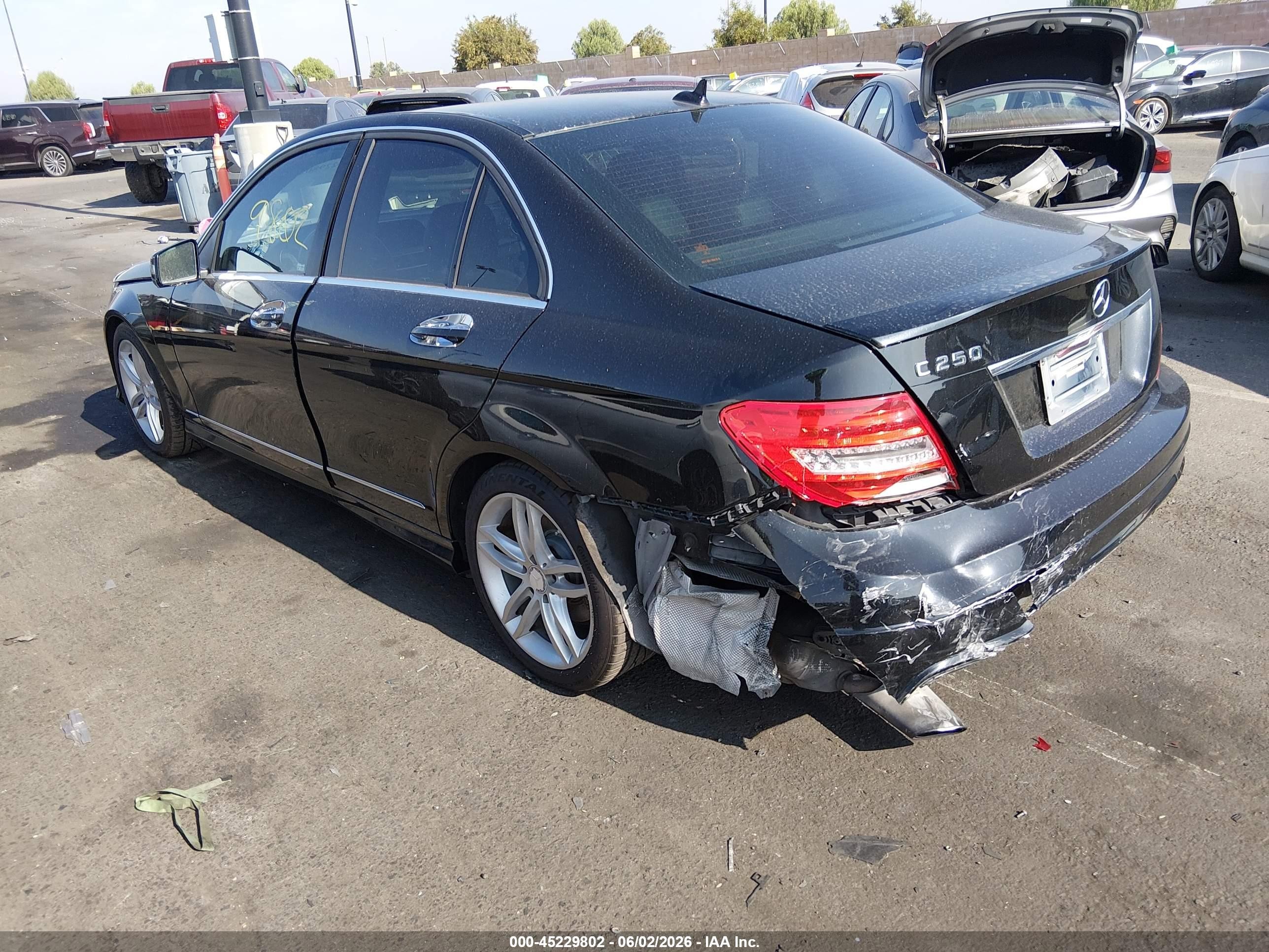 2014 Mercedes-benz C 250 Sport Black vin: WDDGF4HB7EA949305
